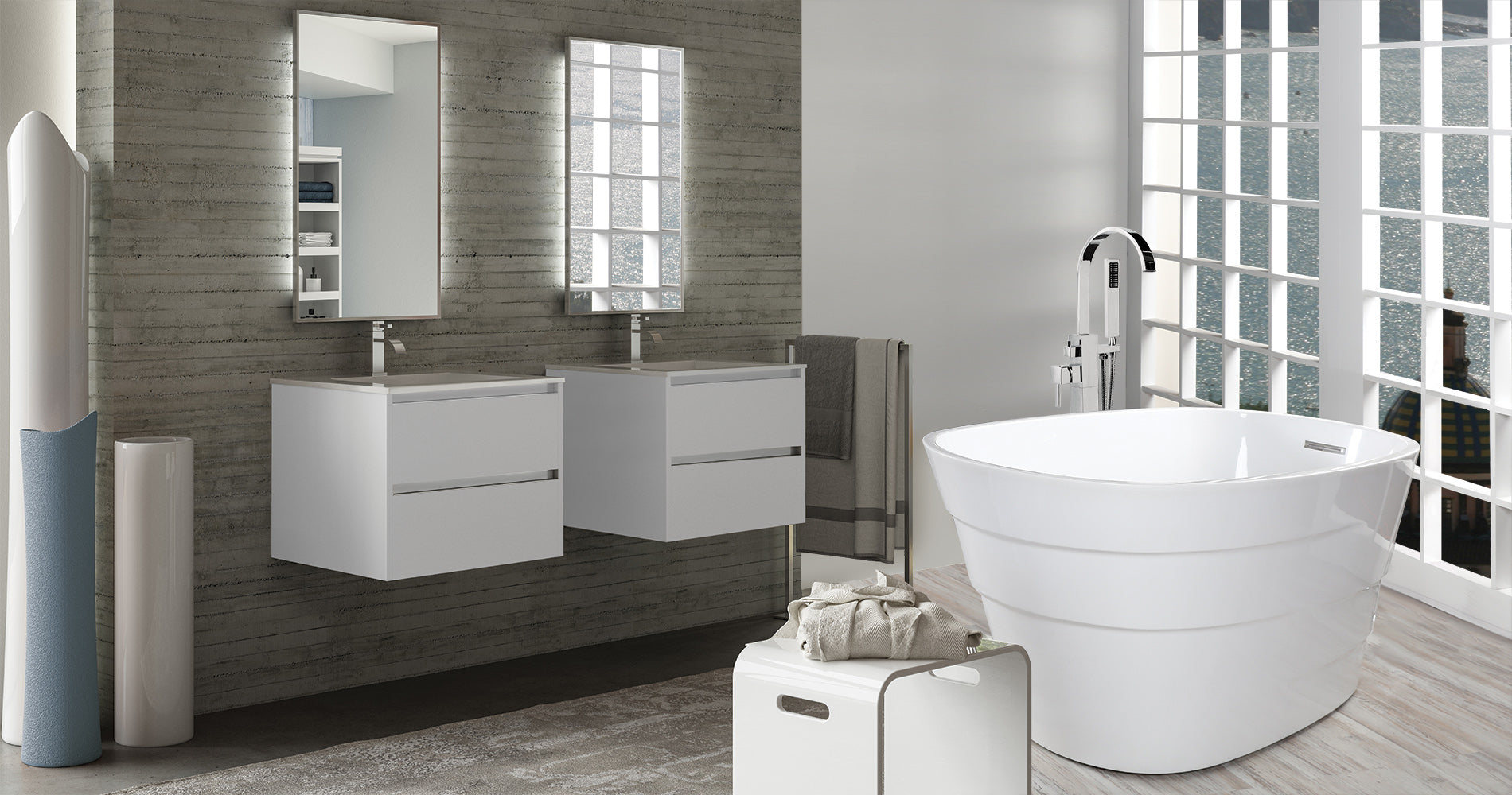 polished stainless steel towel stand