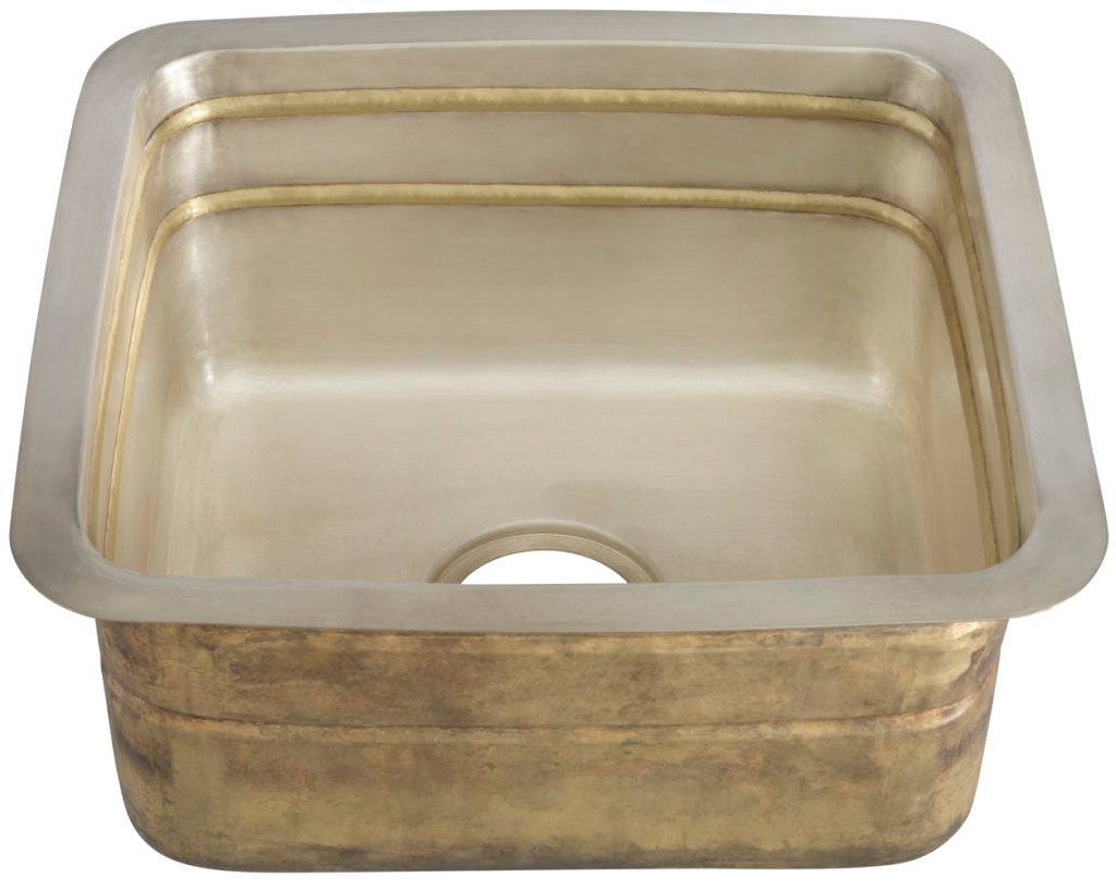 satin brass and burnished nickel smooth sink