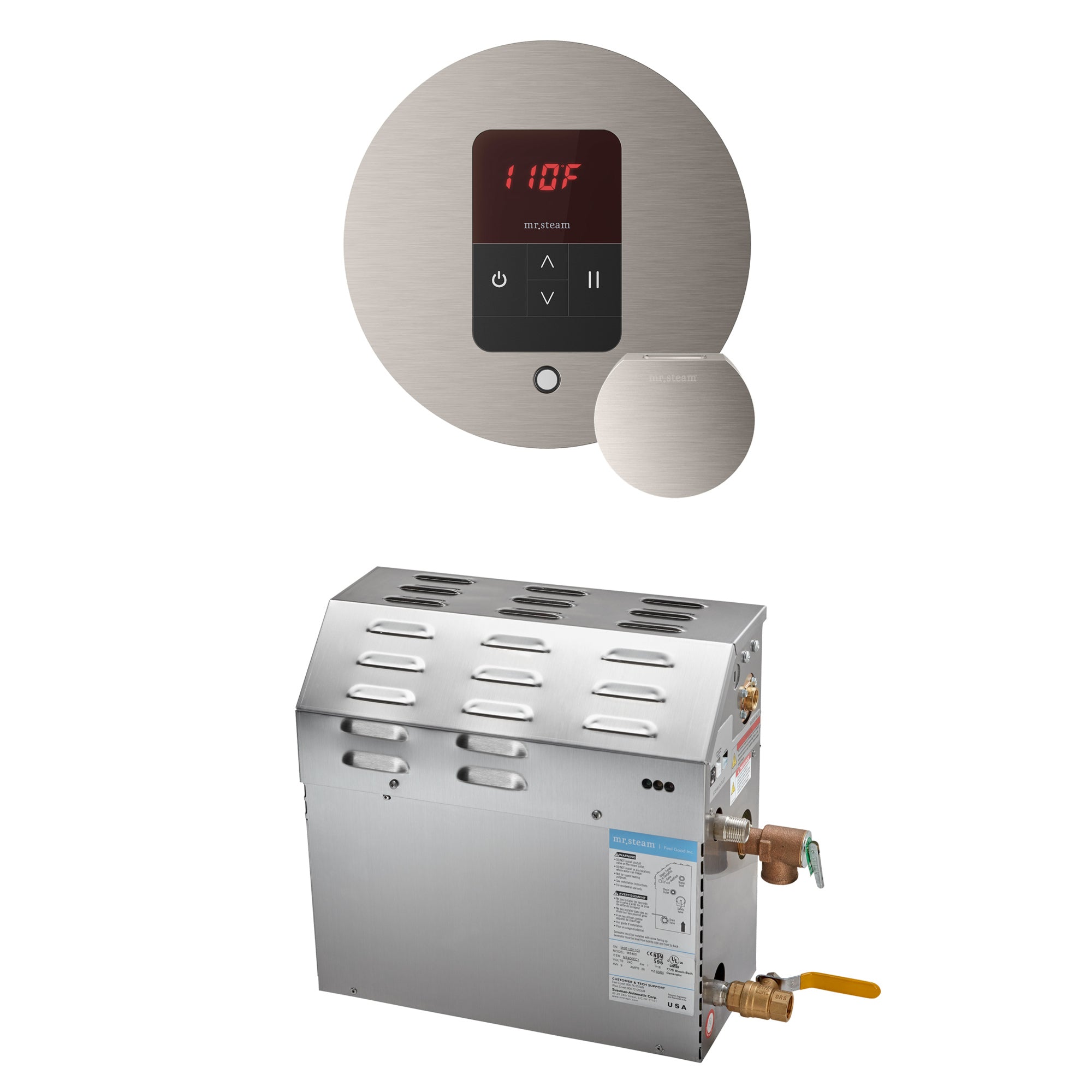 Mr Steam MS 12 kW Steam Shower Generator Package with Round iTempo Control