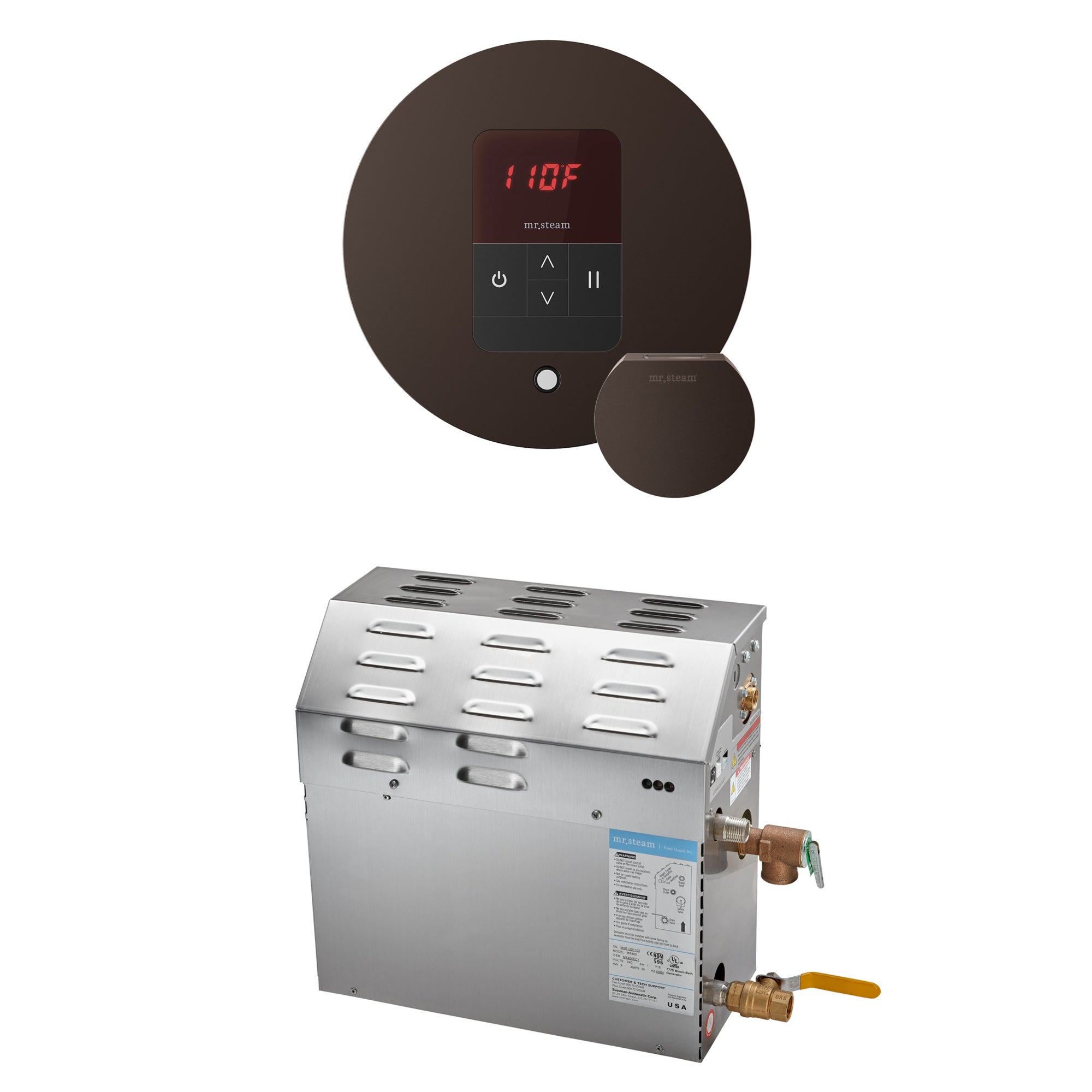 Mr Steam MS 7.5 kW Steam Shower Generator Package with Round iTempo Control