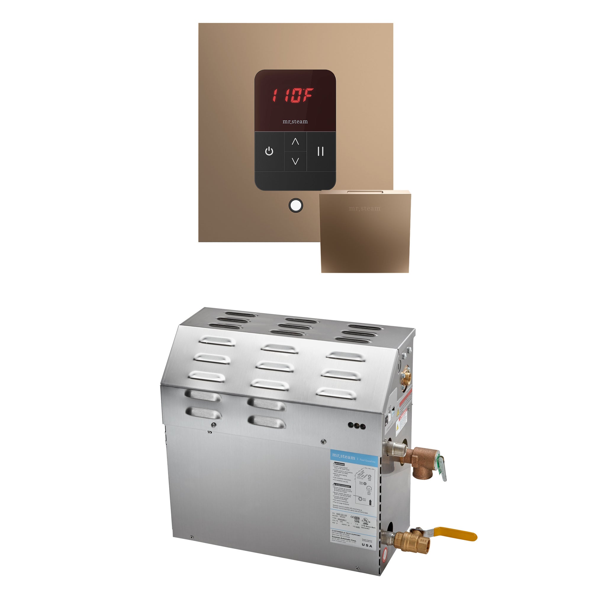 Mr Steam MS 10 kW Steam Shower Generator Package with Square iTempo Control