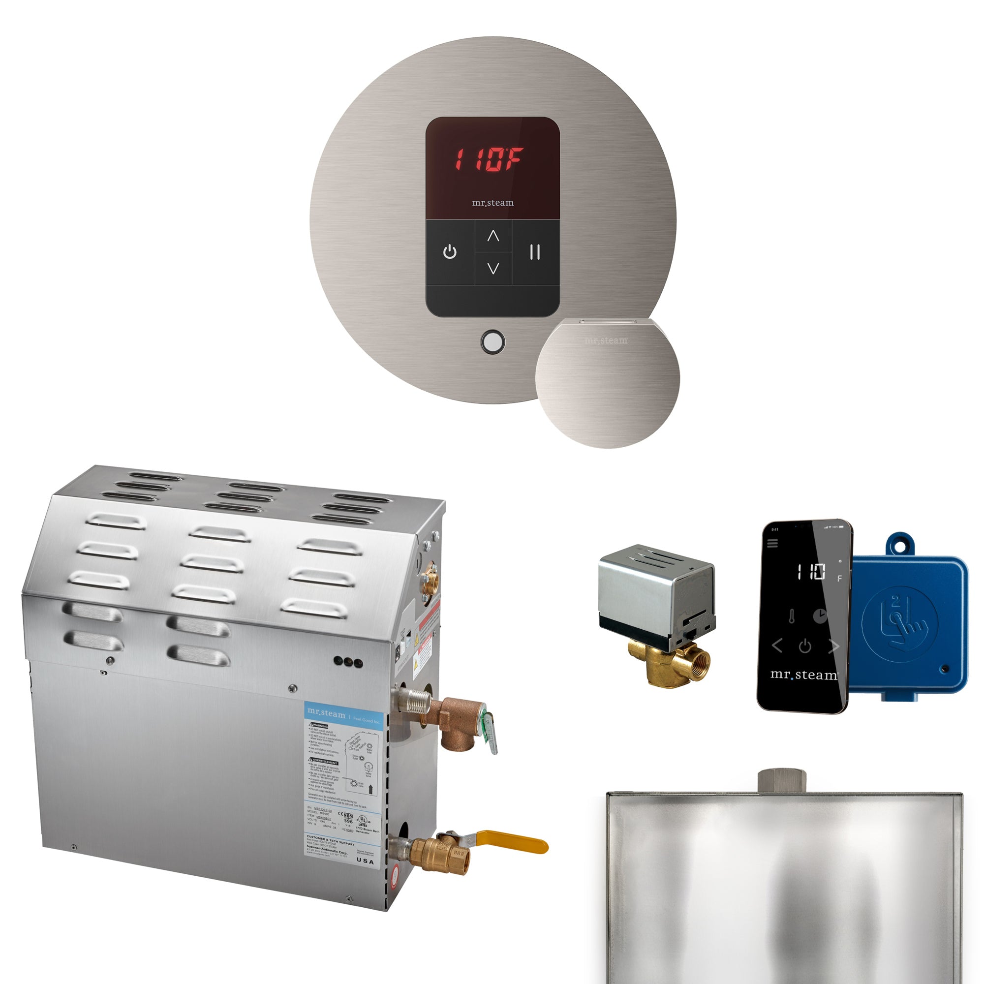 Mr Steam MS 6 kW Steam Shower Generator Package with Round iTempo Control