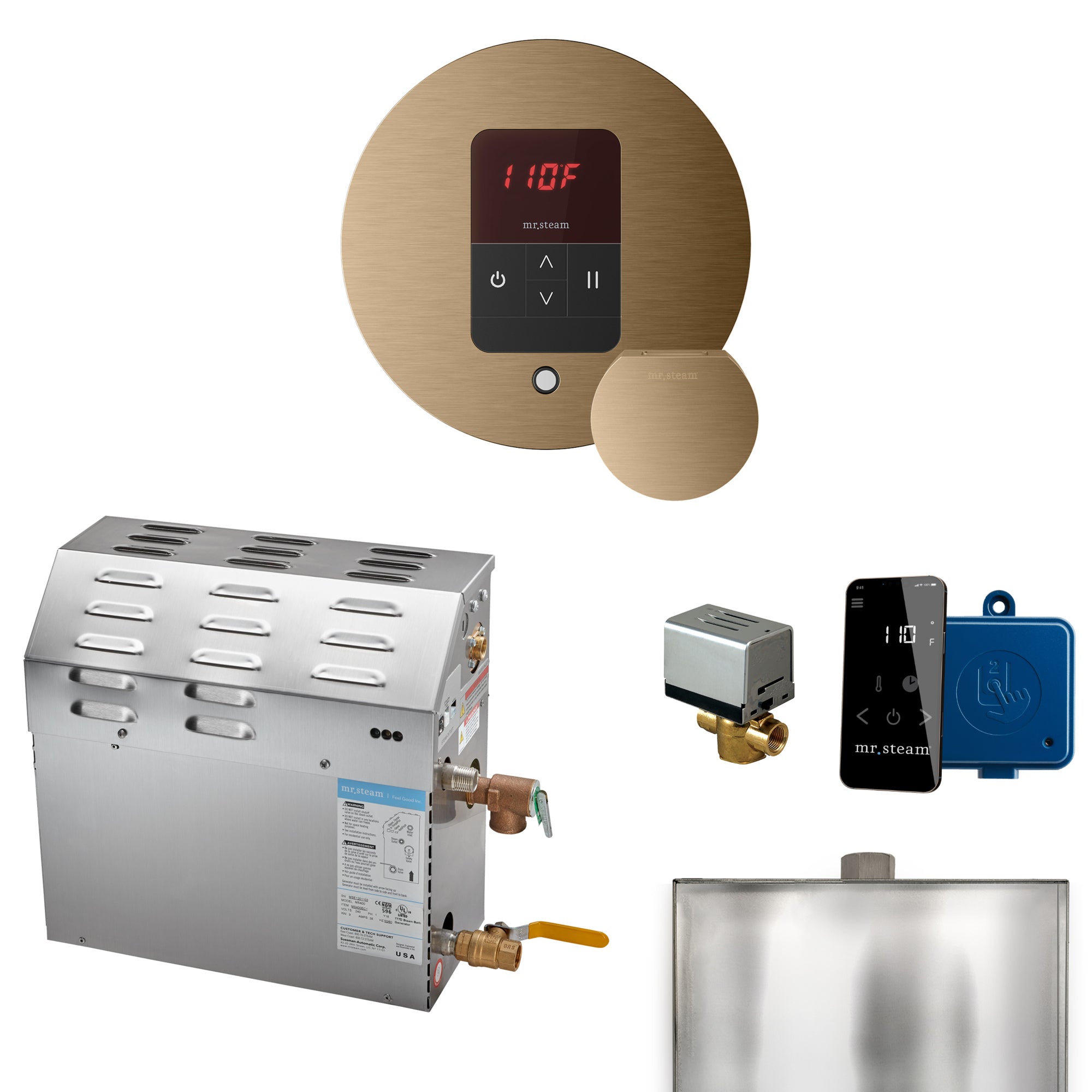 Mr Steam MS 5 kW Steam Shower Generator Package with Round iTempo Control