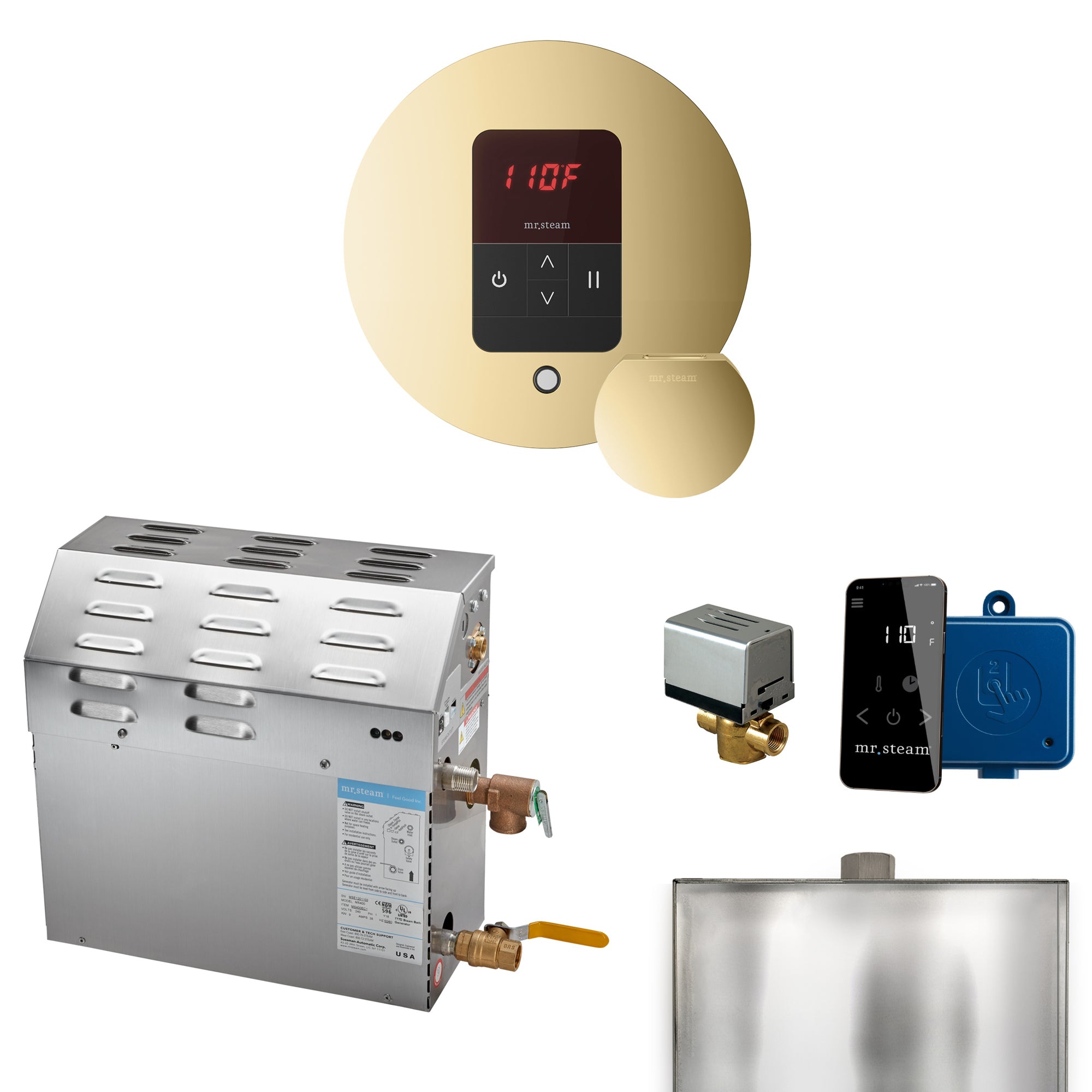 Mr Steam MS 5 kW Steam Shower Generator Package with Round iTempo Control