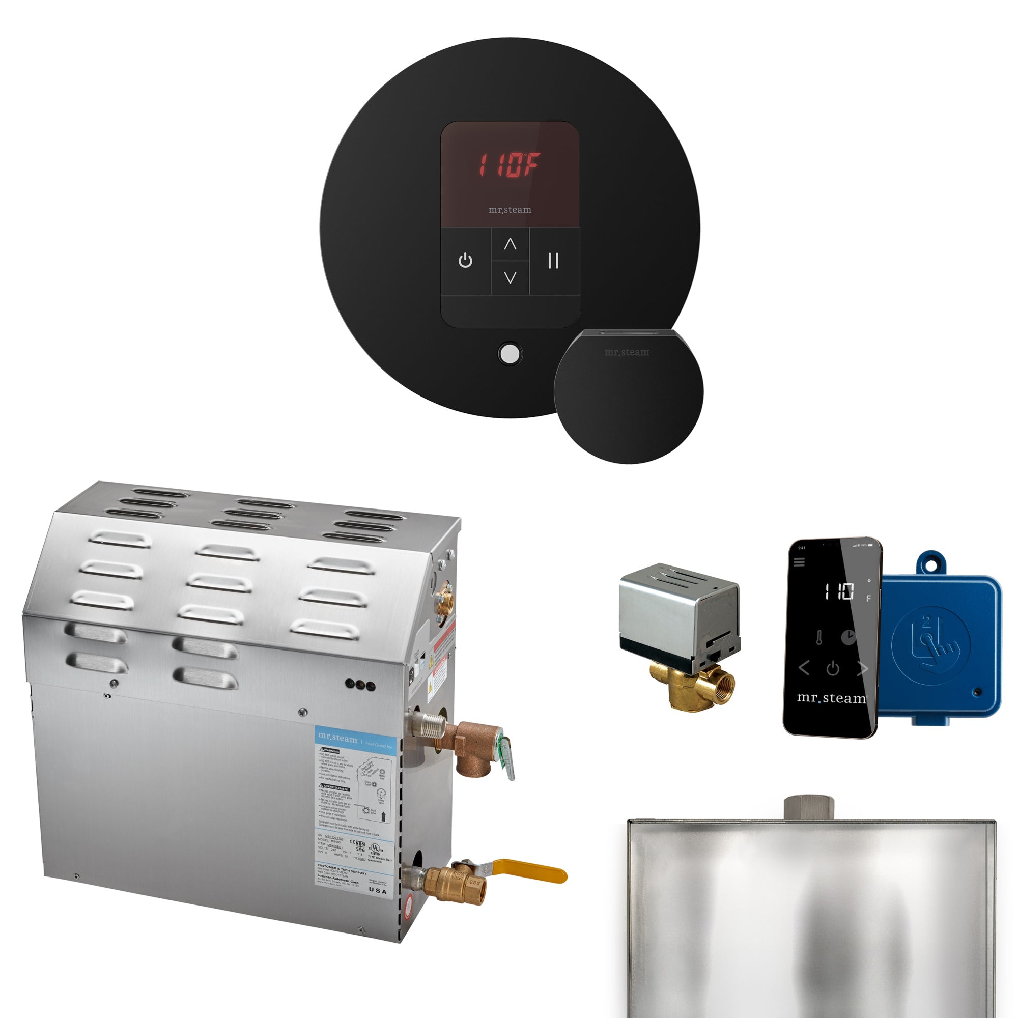 Mr Steam MS 5 kW Steam Shower Generator Package with Round iTempo Control
