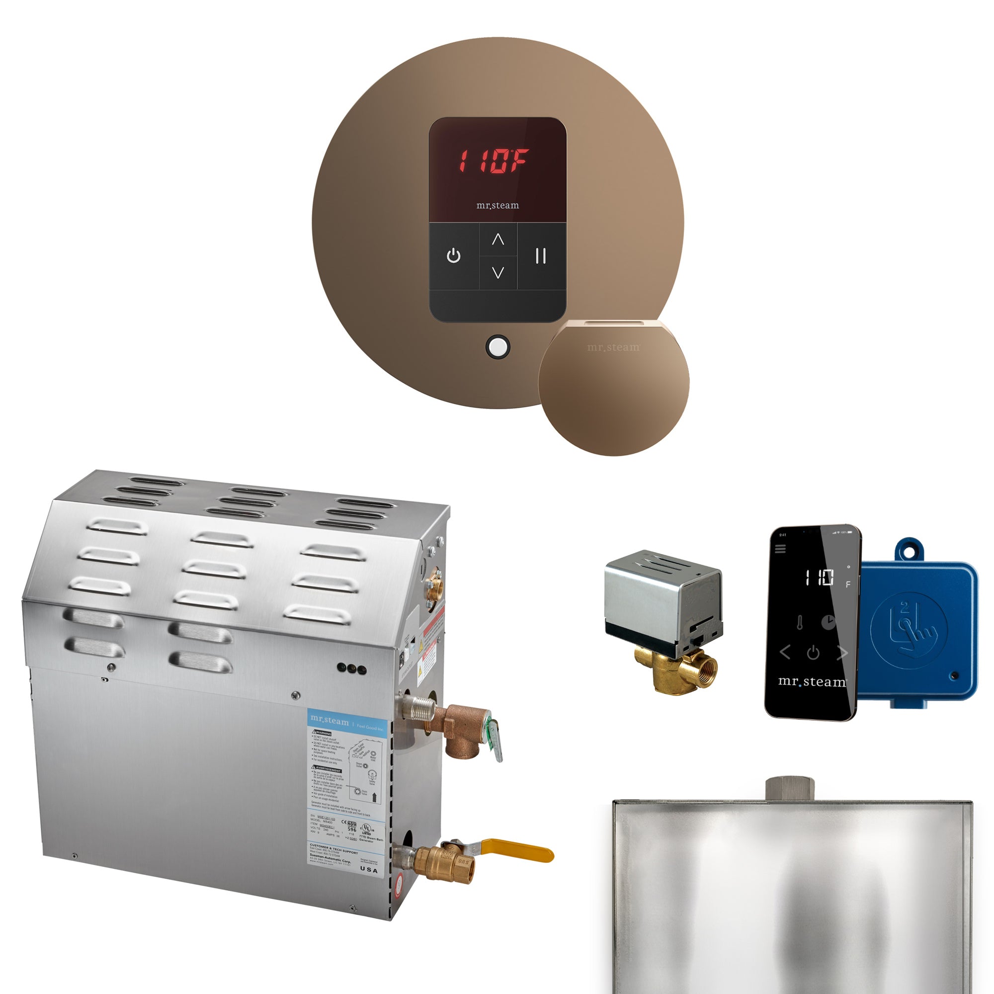 Mr Steam MS 5 kW Steam Shower Generator Package with Round iTempo Control