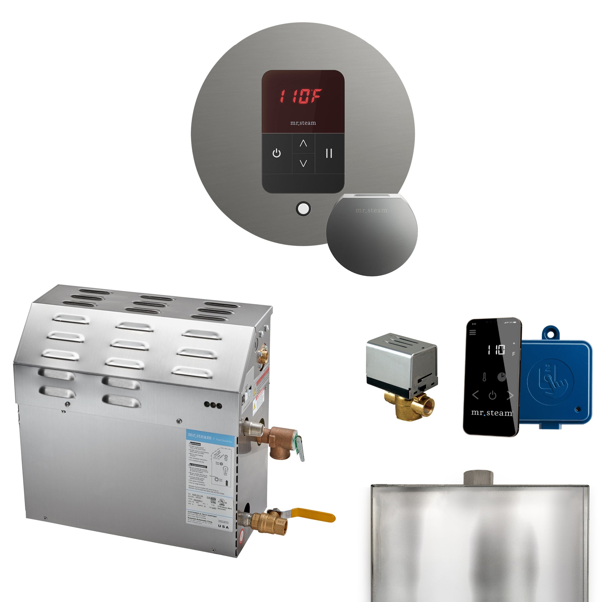 Mr Steam MS 5 kW Steam Shower Generator Package with Round iTempo Control