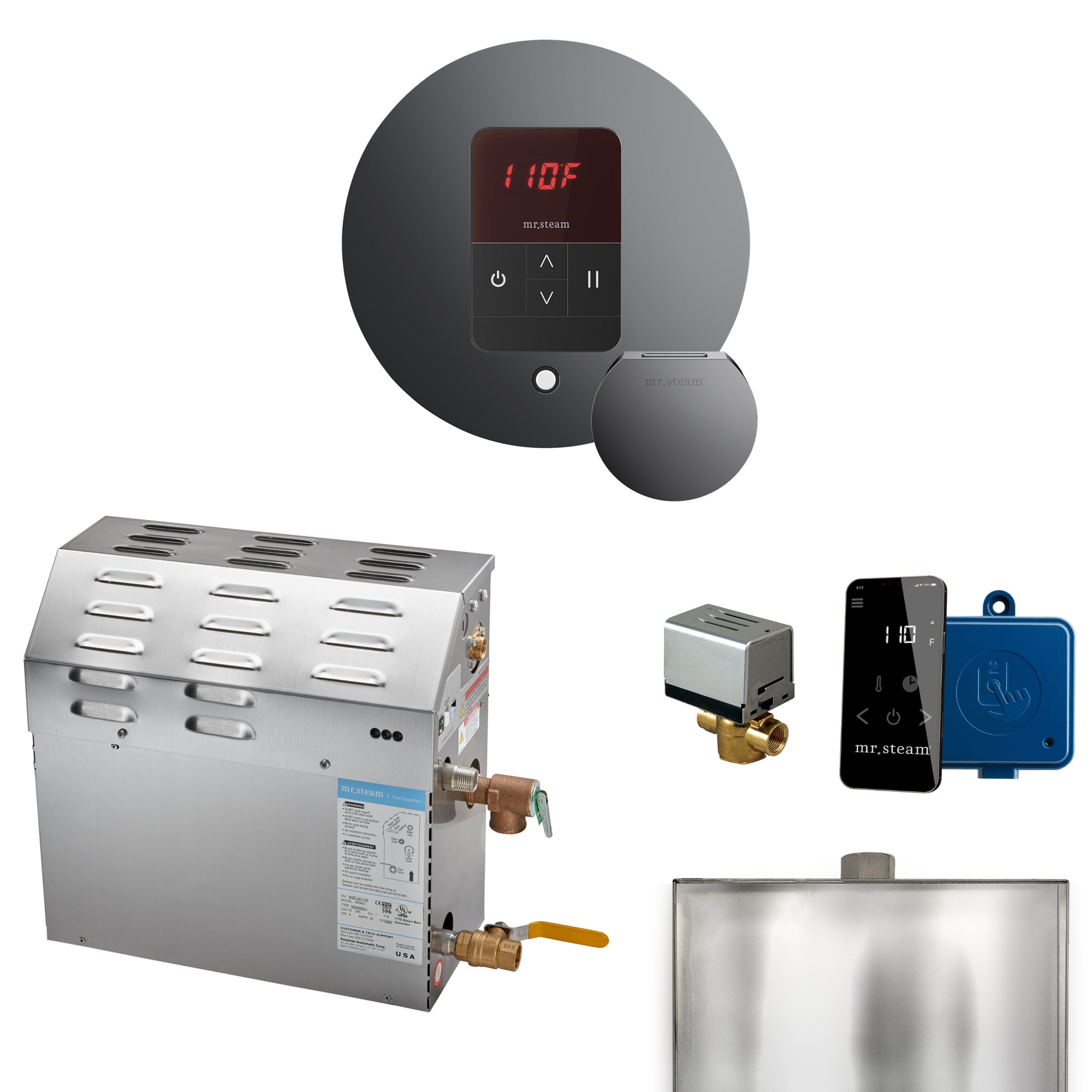 Mr Steam MS 5 kW Steam Shower Generator Package with Round iTempo Control