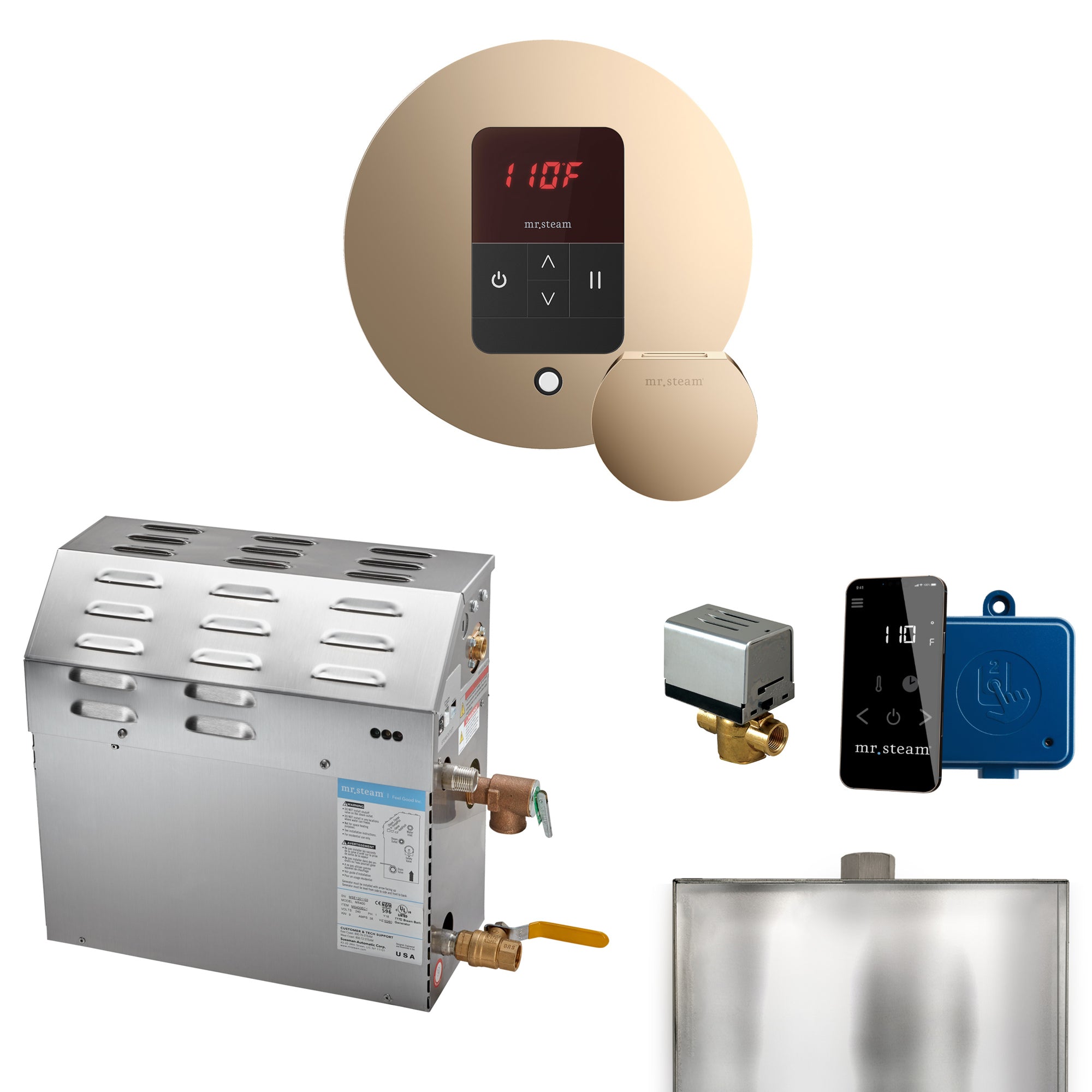 Mr Steam MS 5 kW Steam Shower Generator Package with Round iTempo Control