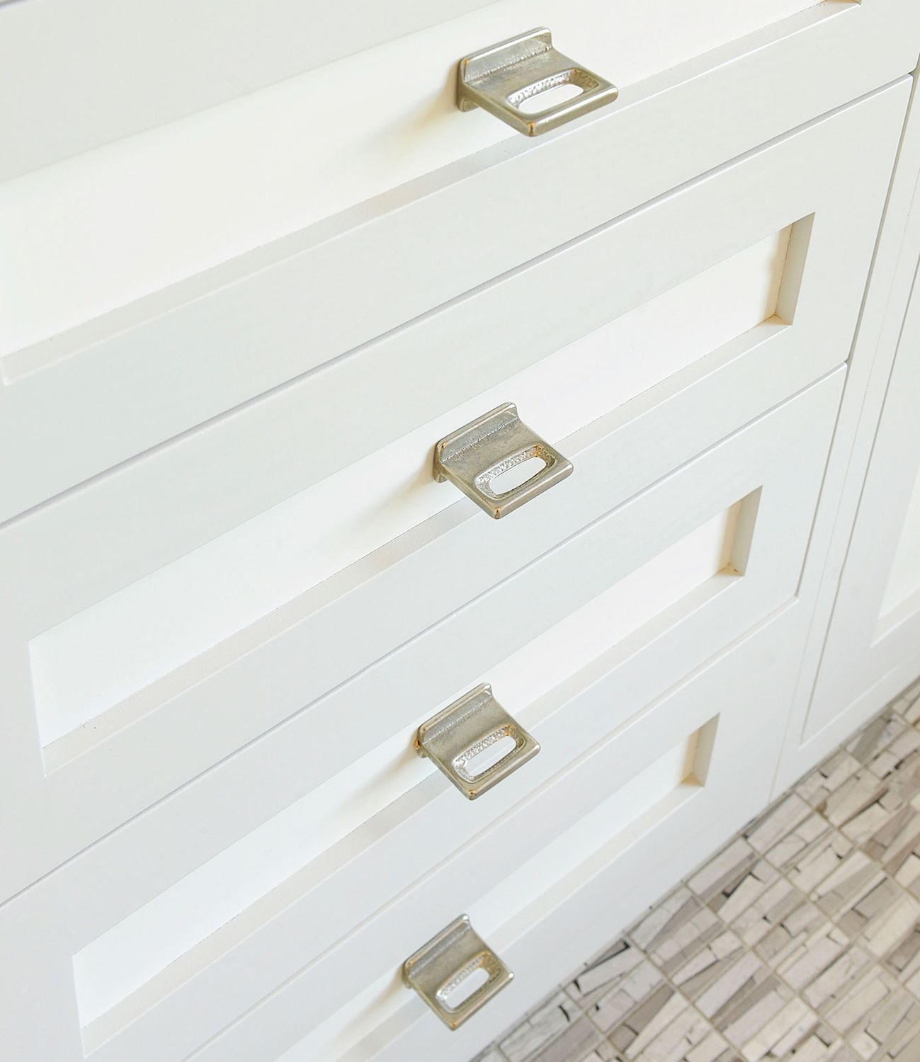 white bronze light cabinet pull