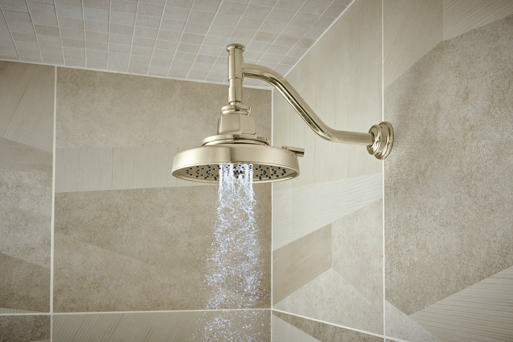 polished nickel shower arm and flange