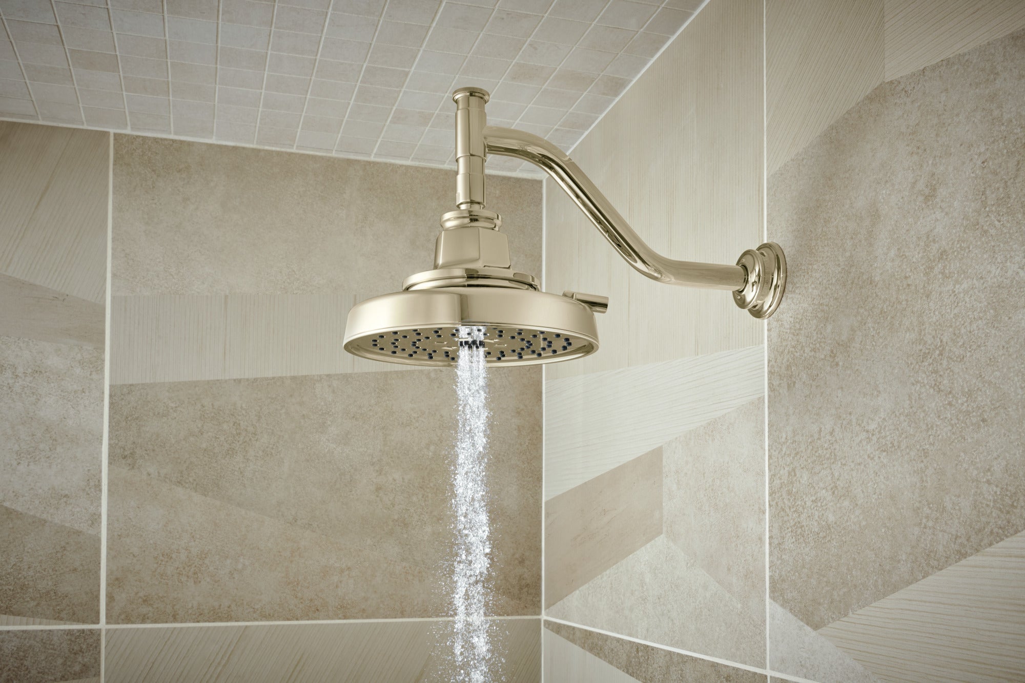polished nickel shower arm and flange
