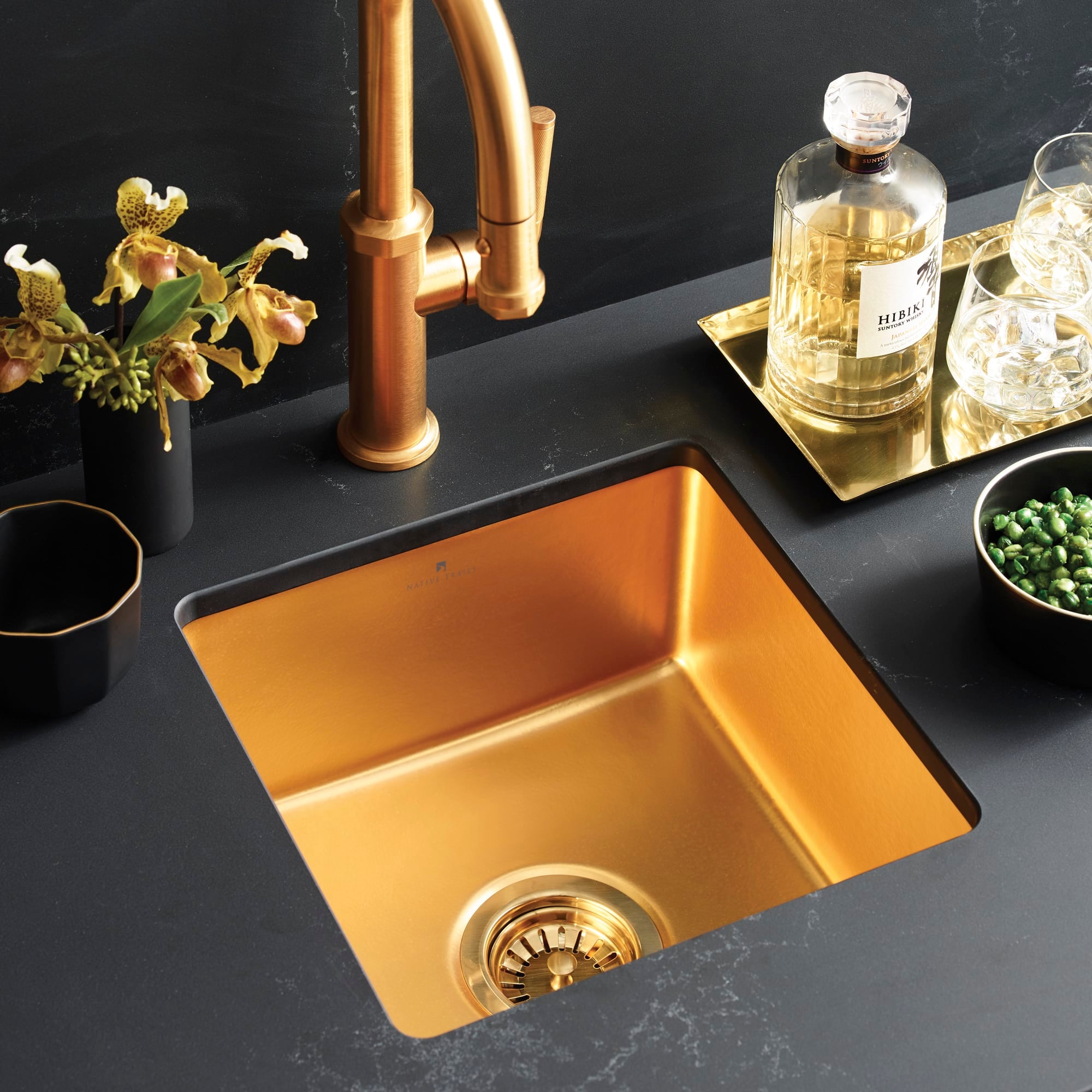 24k matte gold sink