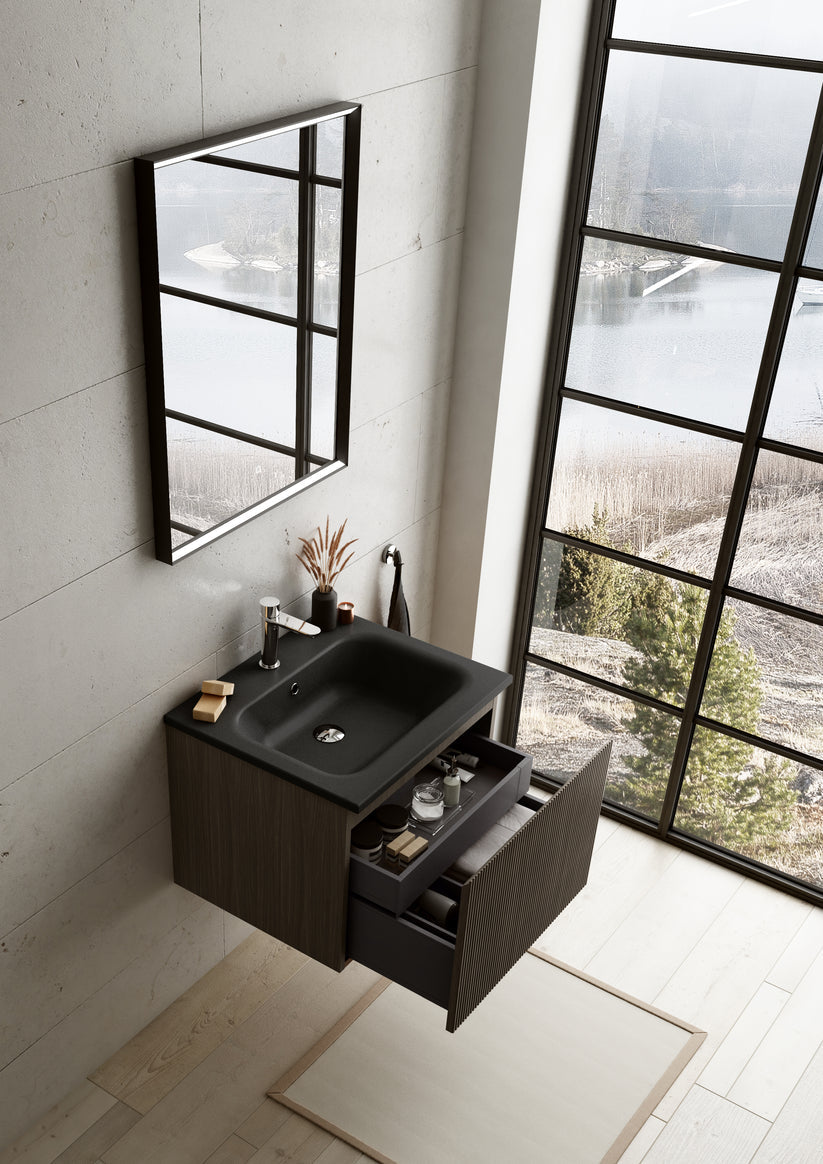 black matte vanity