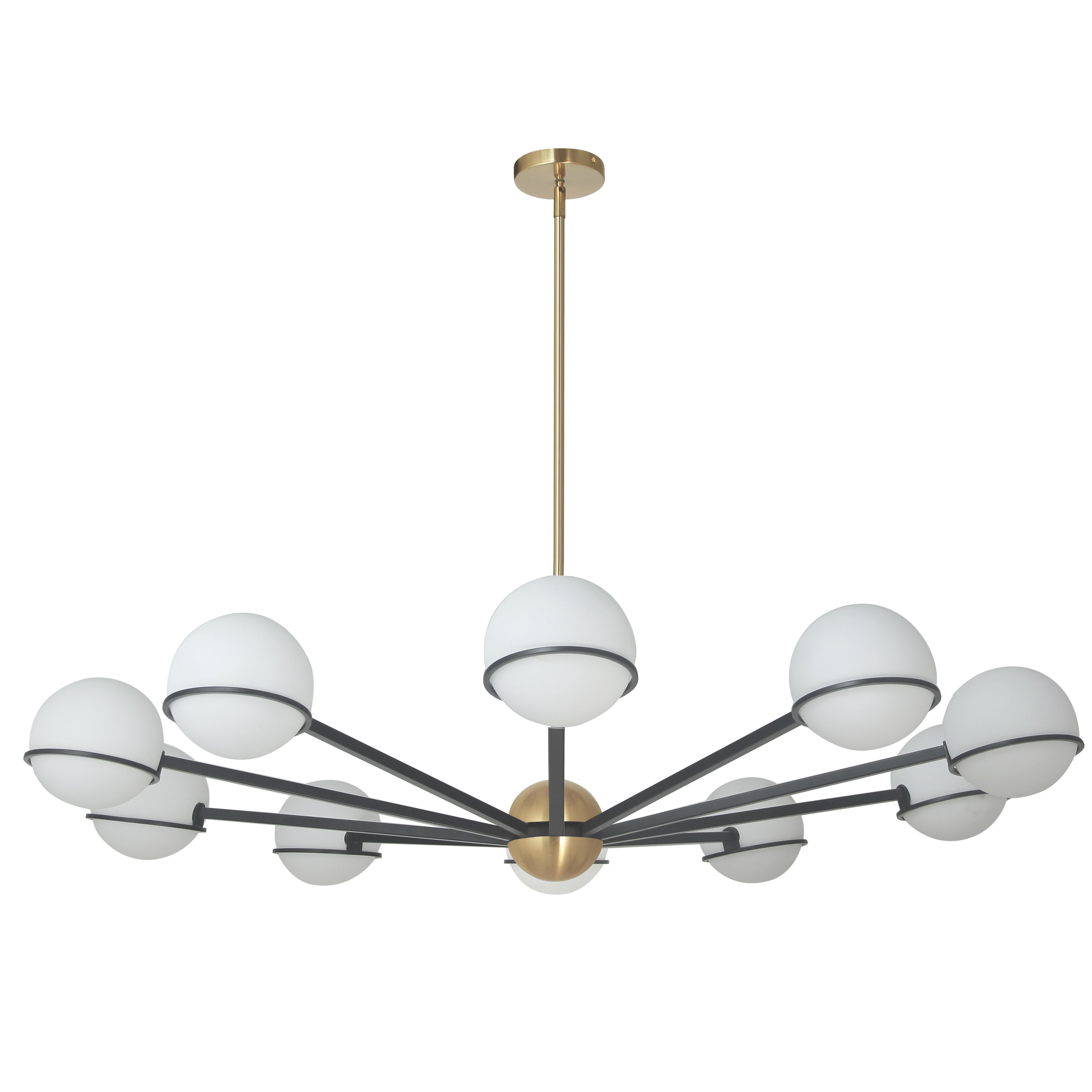 Dainolite 10 Light Halogen Chandelier with White Opal Glass