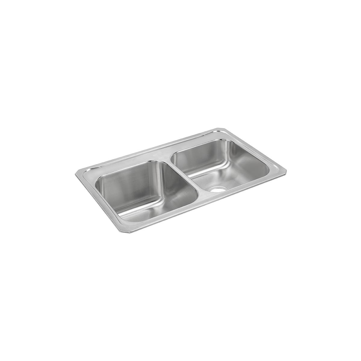 brushed satin double bowl drop-in sink