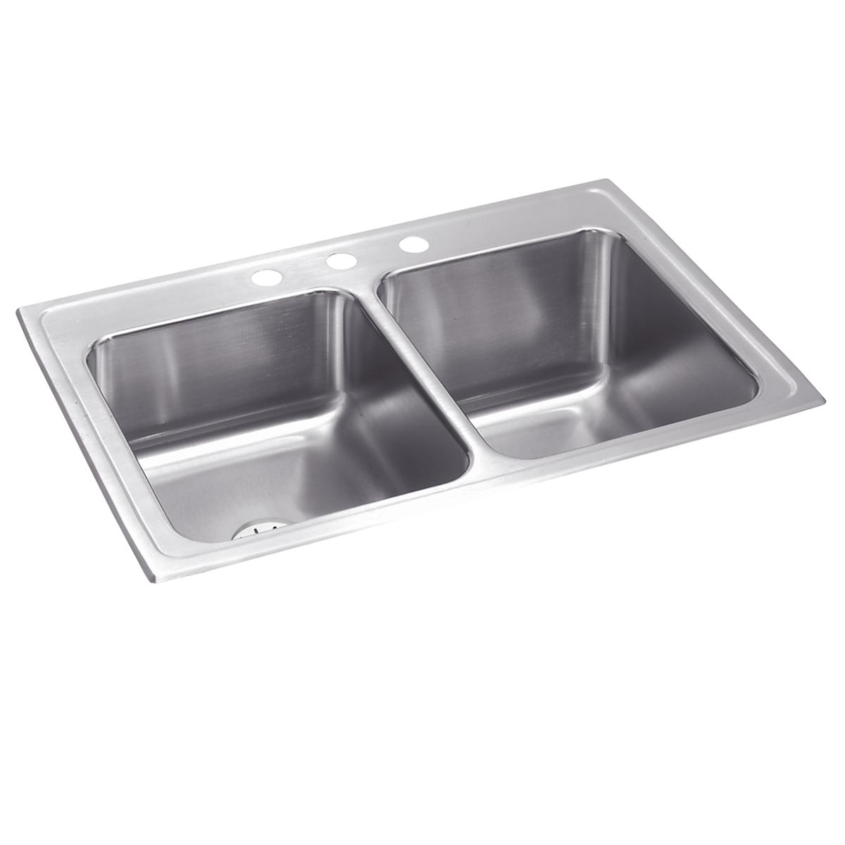 lustrous satin double bowl drop-in sink