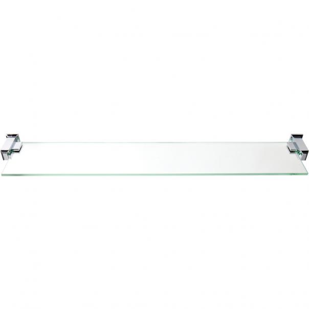polished chrome glass shelf