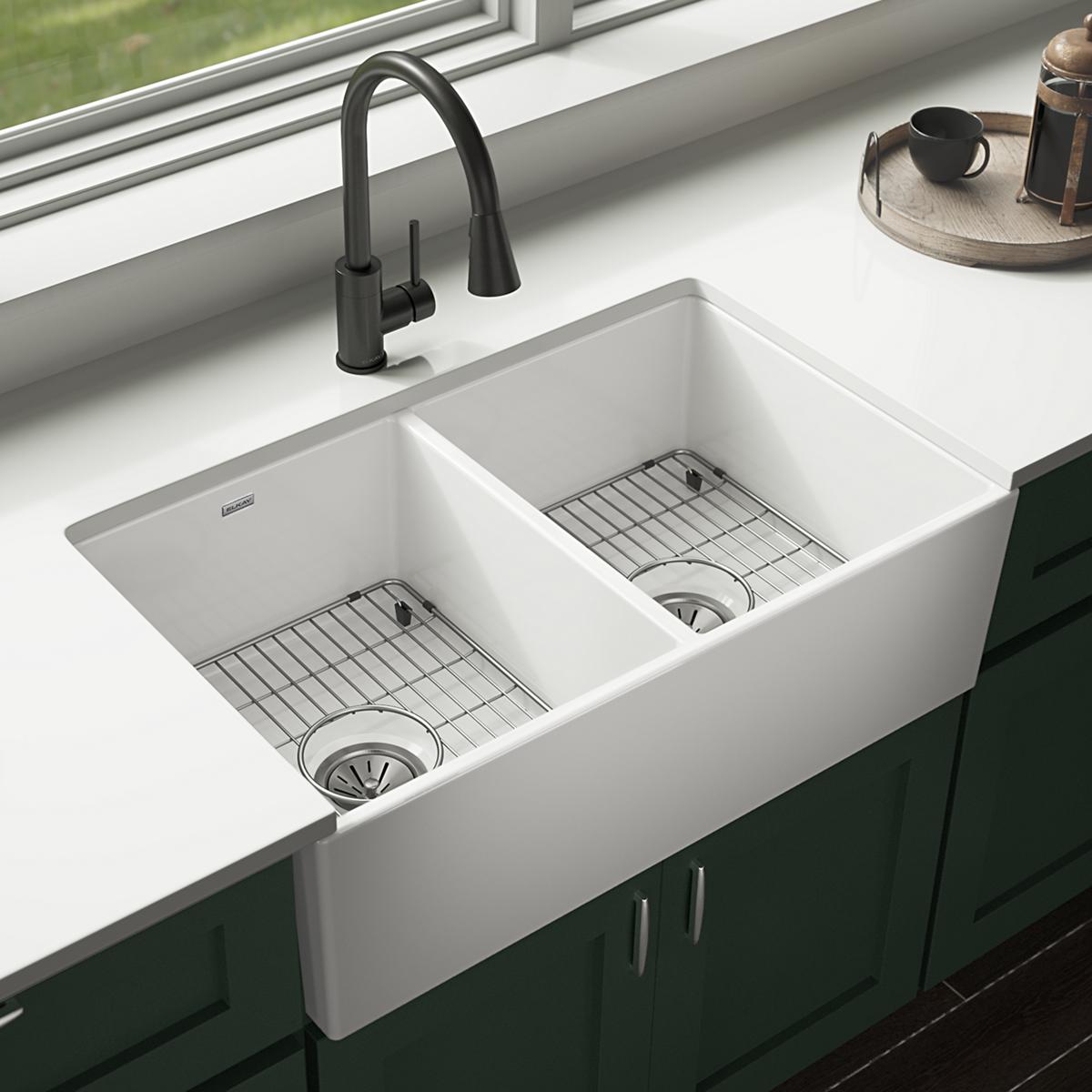 white farmhouse sink kit