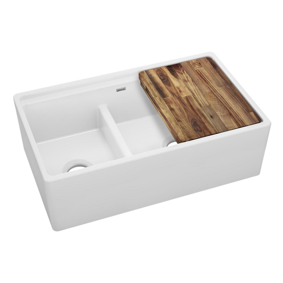 white workstation sink