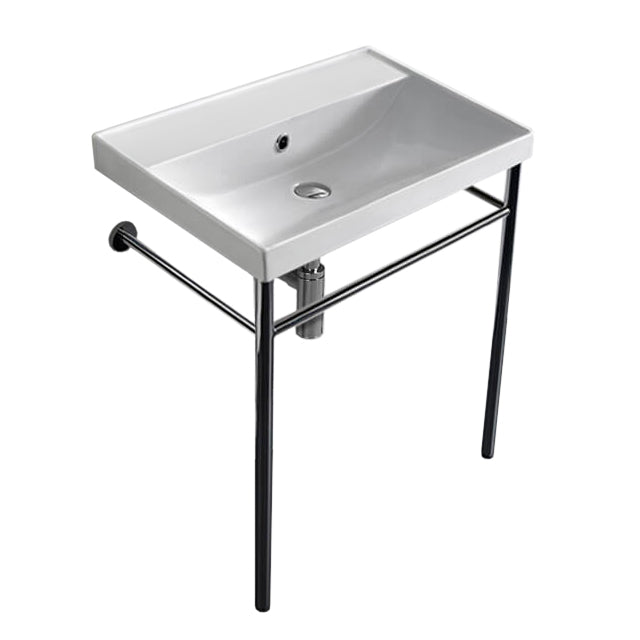 Nameeks Scarabeo 24-1/5" Ceramic Bathroom Sink for Console Installation - Includes Overflow