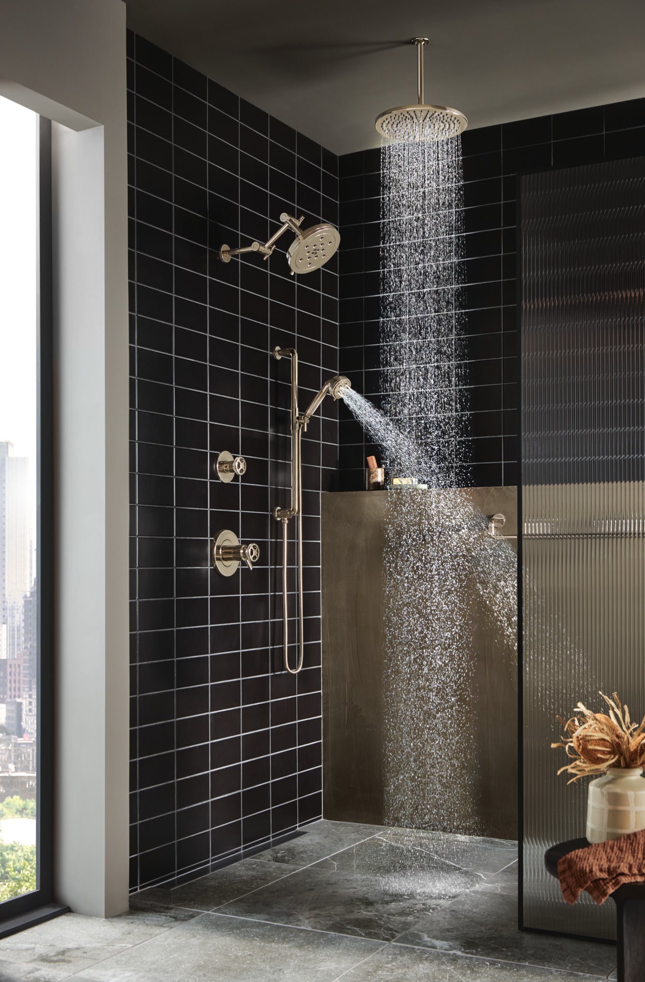 polished nickel towel bar