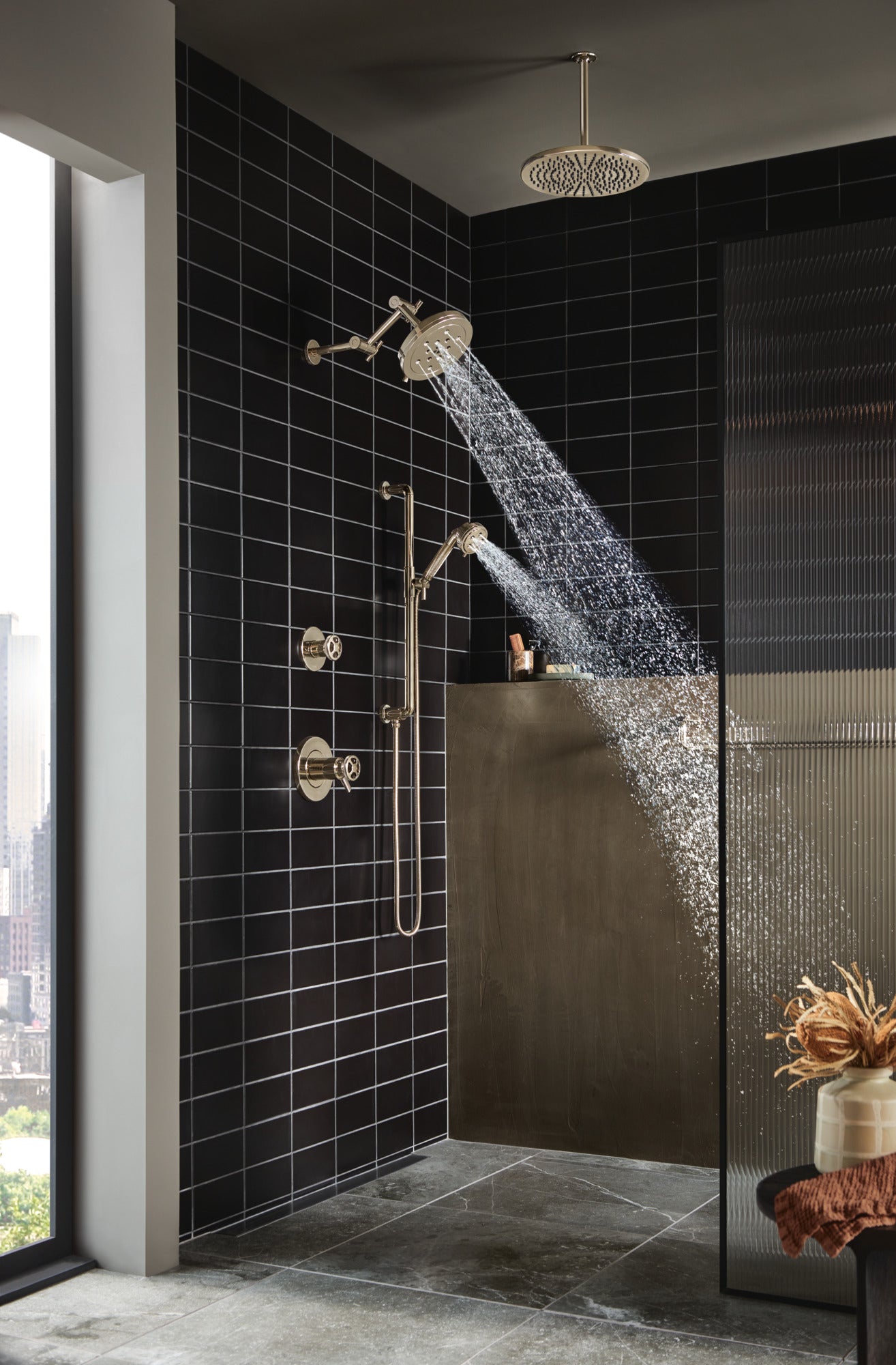 polished nickel towel bar