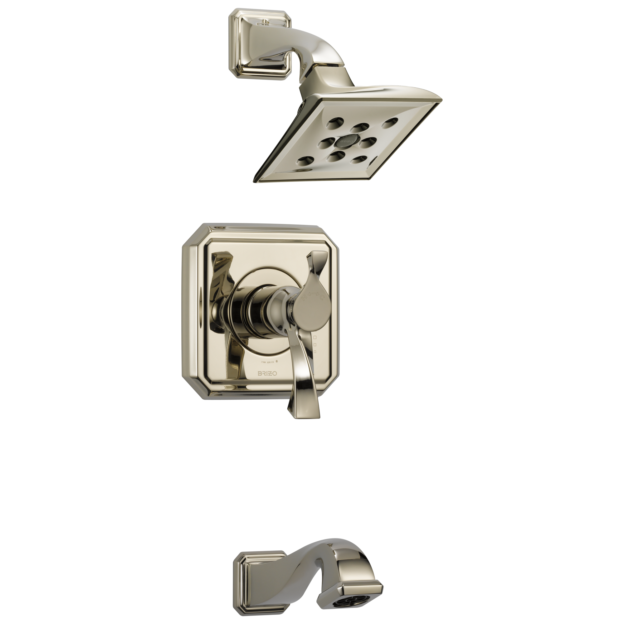 polished nickel thermostatic tub/shower
