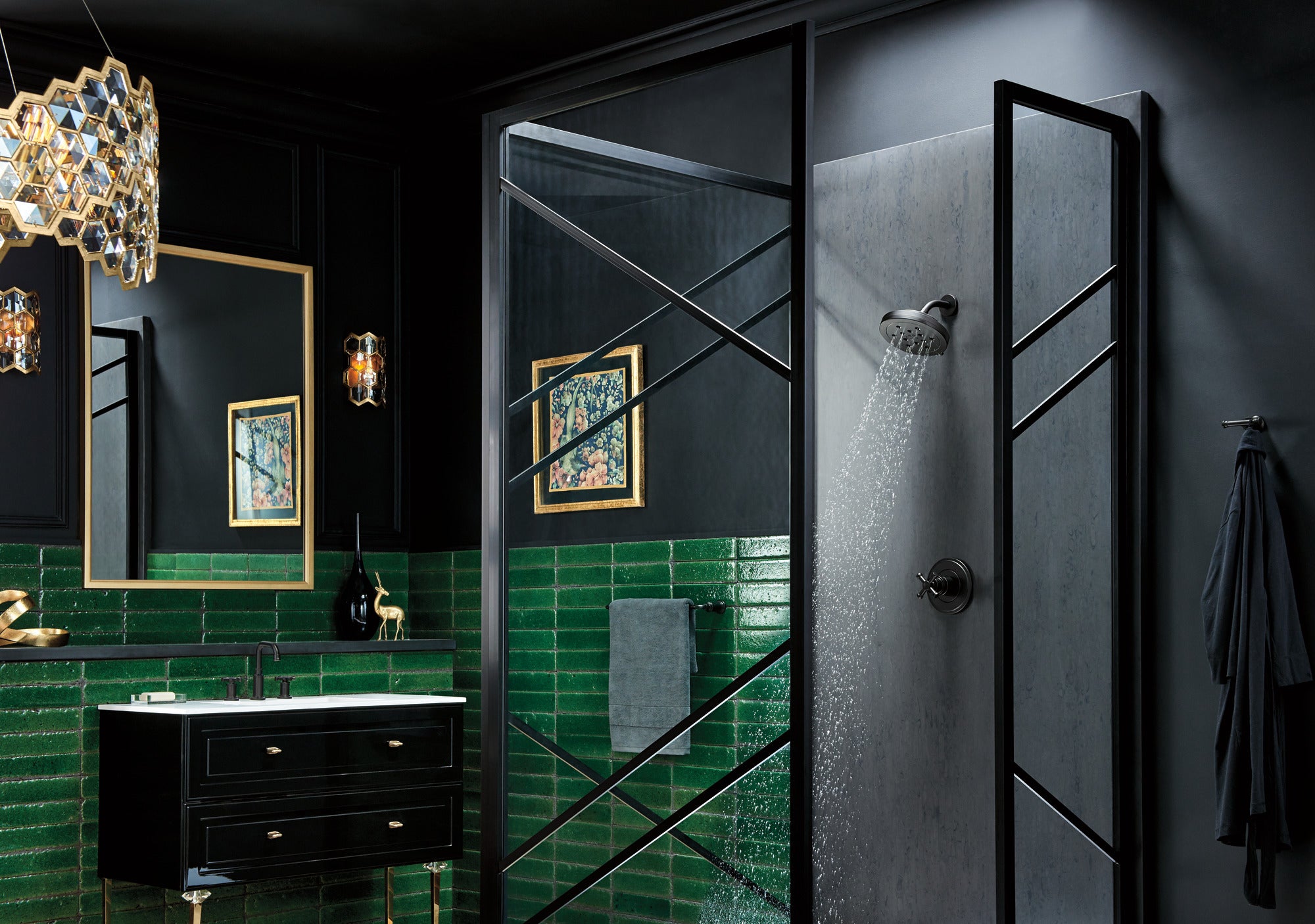 matte black shower arm and flange