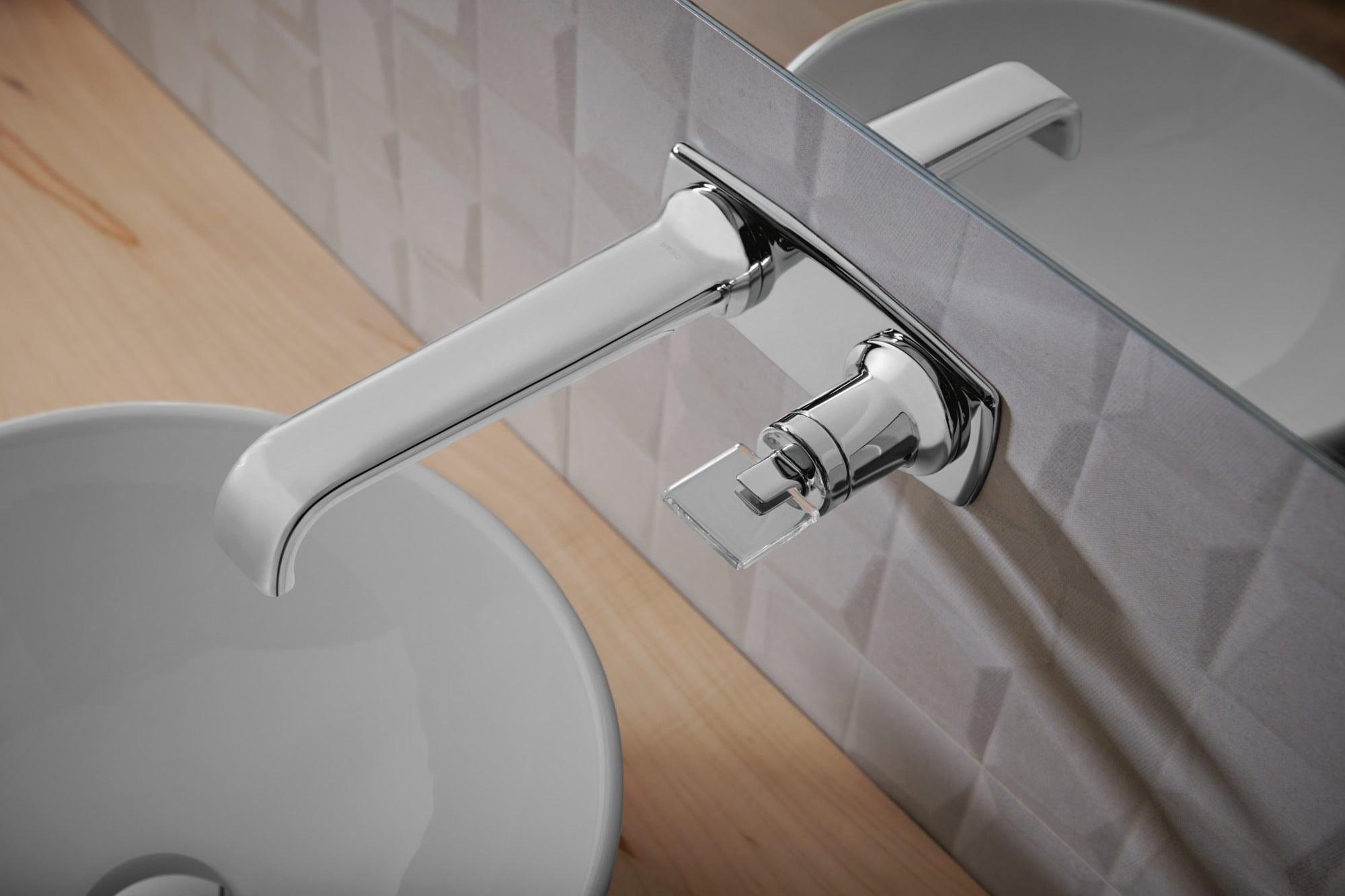 polished chrome / clear acrylic handle kit