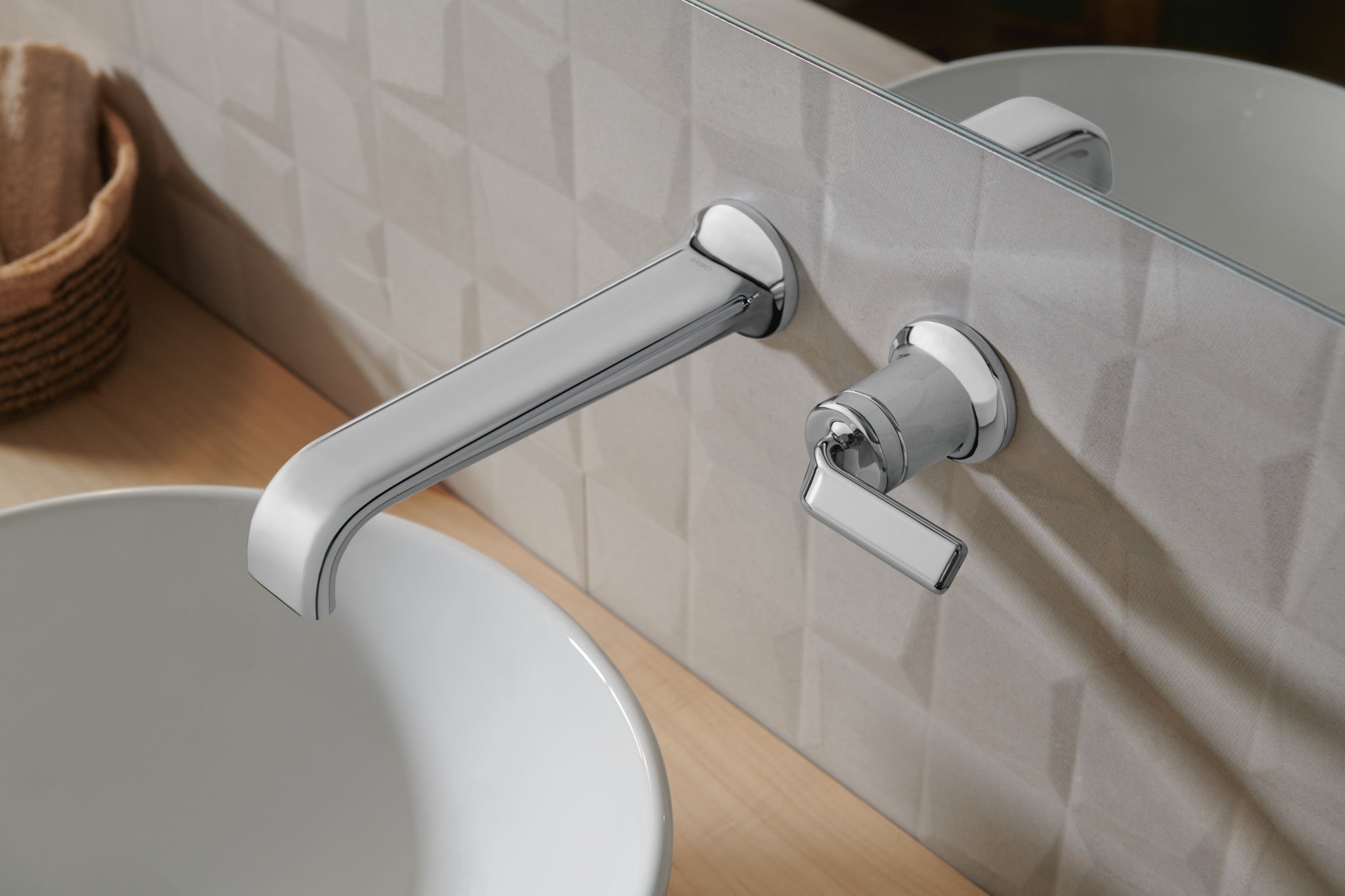 chrome lavatory faucet