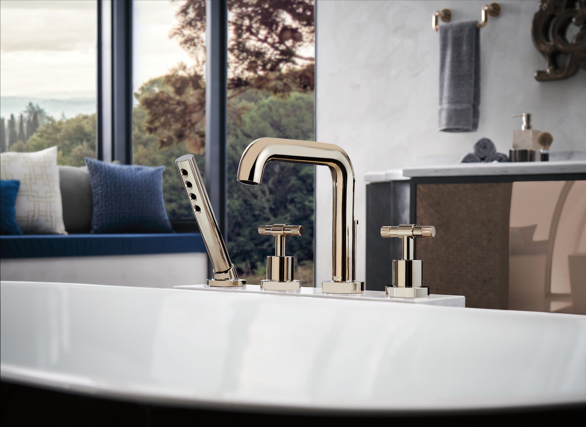 polished nickel towel bar