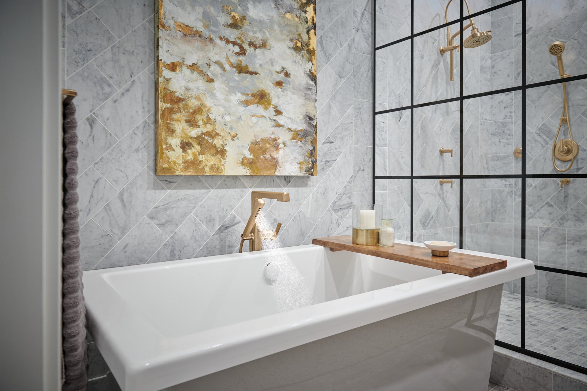 luxe gold tub filler