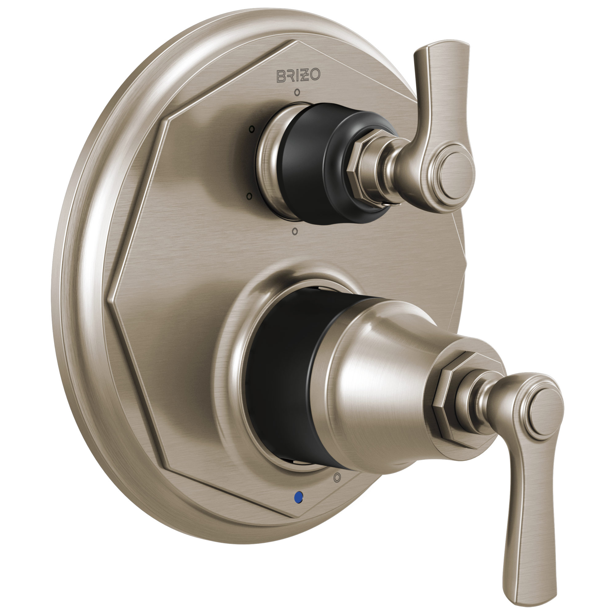 luxe nickel /matte black diverter trim