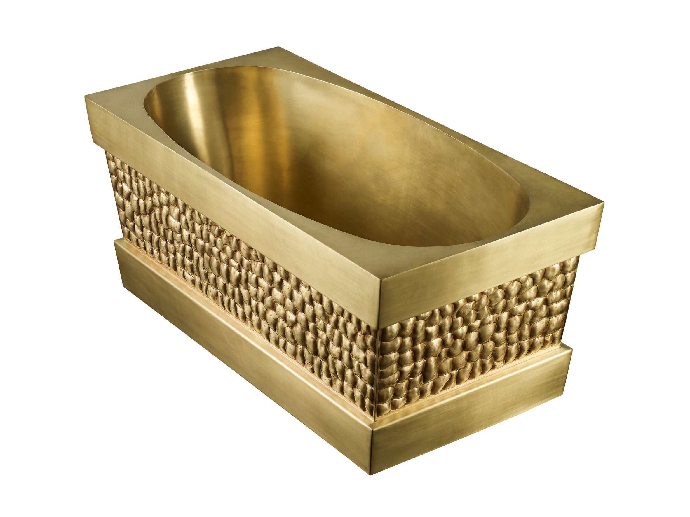 satin brass turtle tub