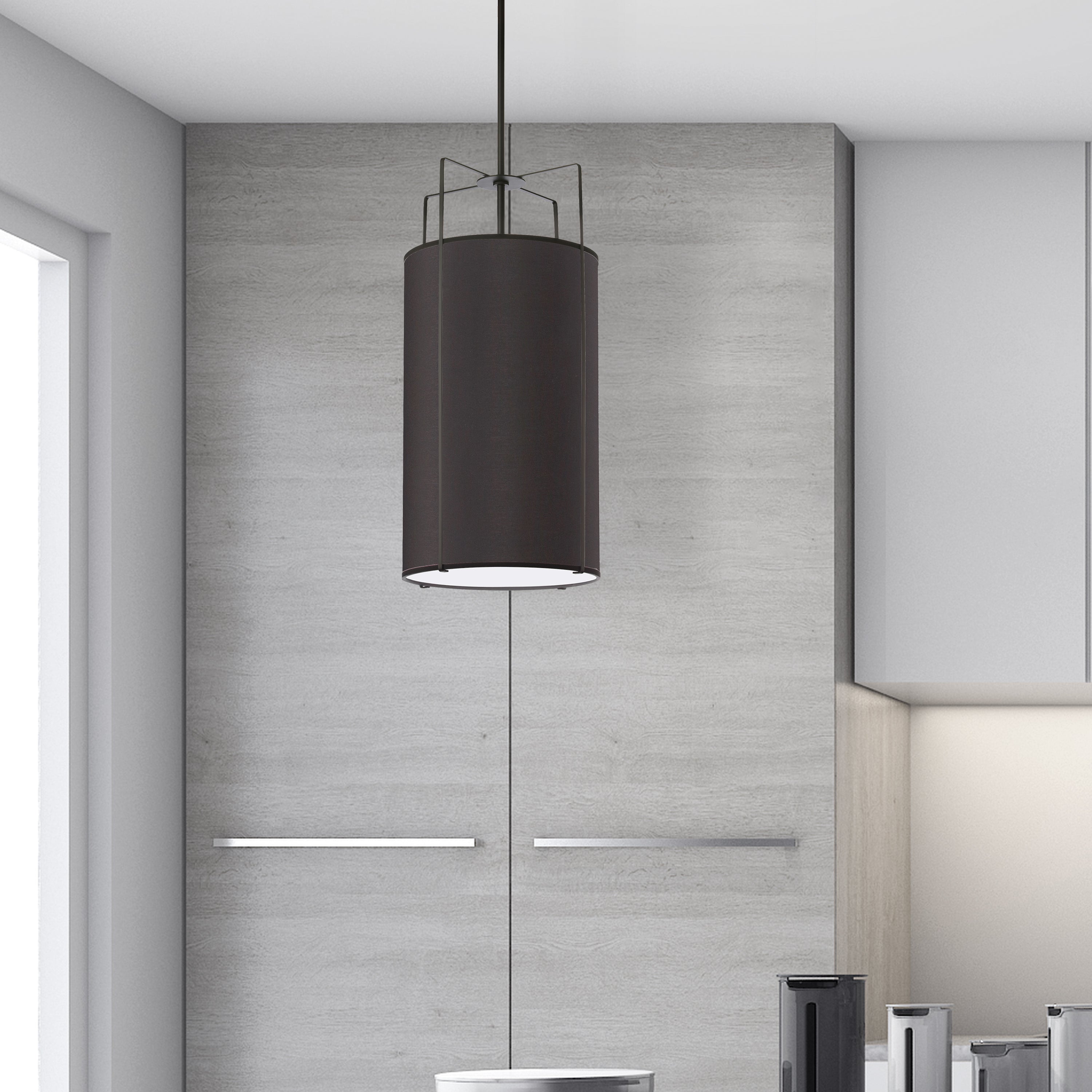 black drum shade pendants