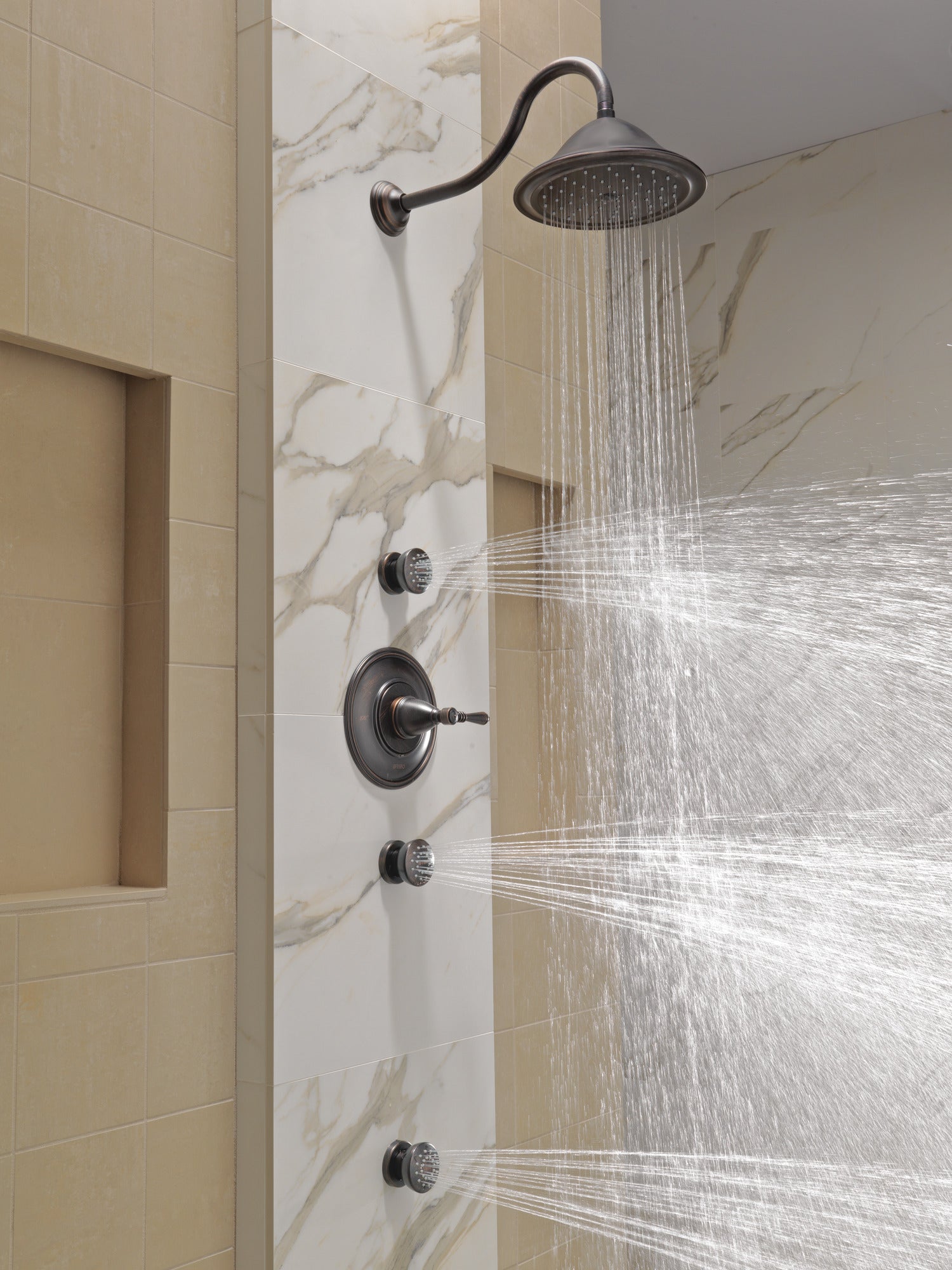 venetian bronze shower arm and flange