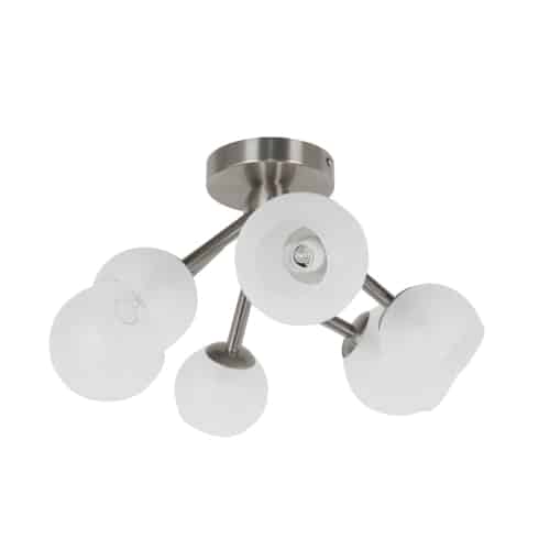 satin chrome with frosted glass flush mount