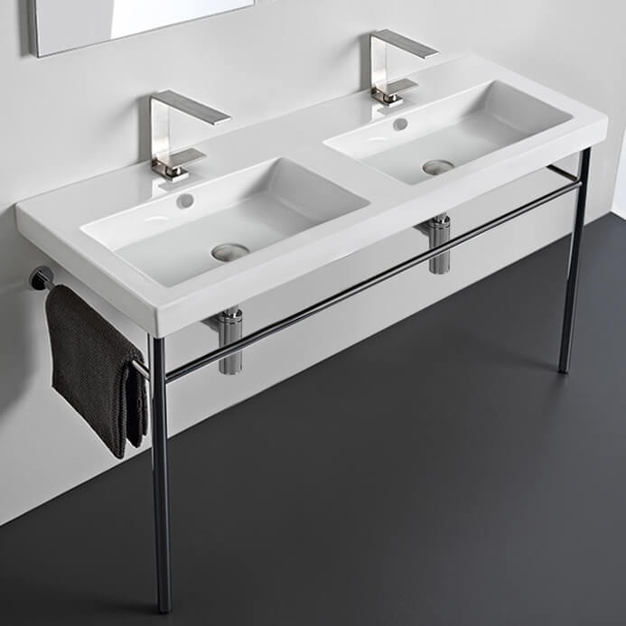 white bathroom sink