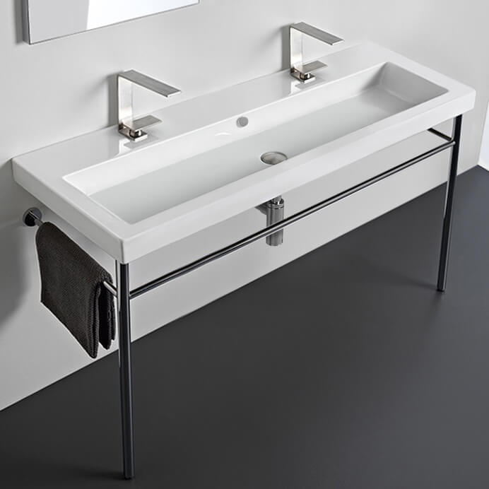 white bathroom sink