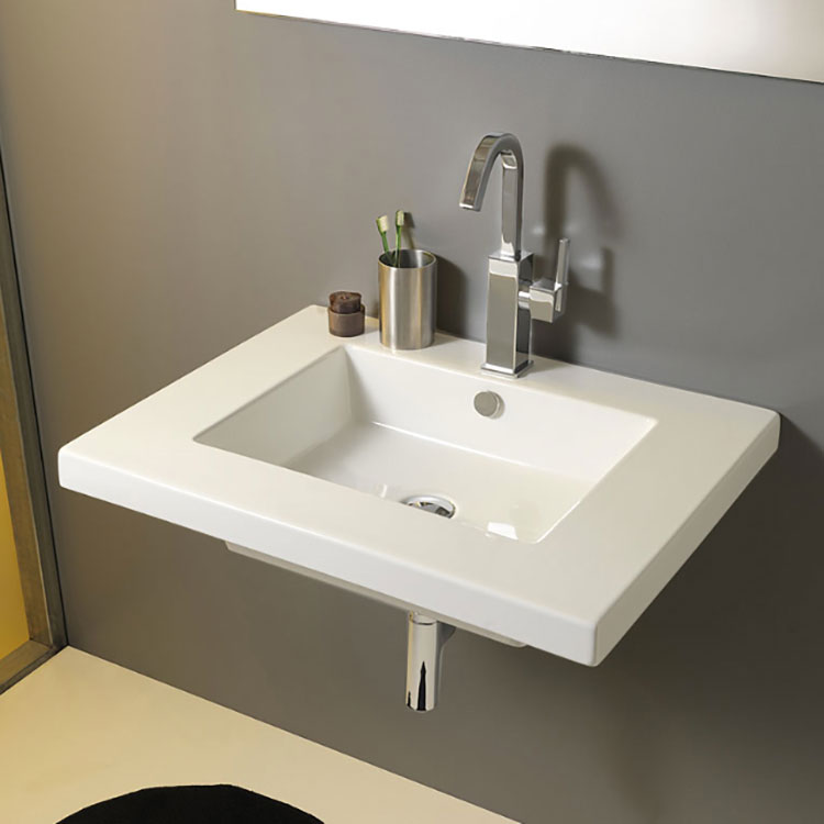 white bathroom sink