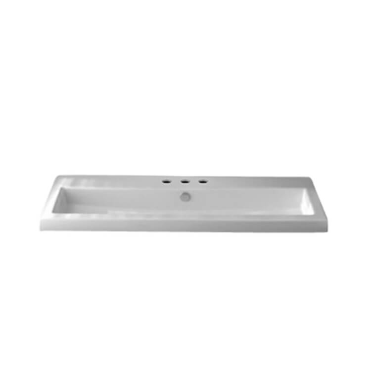 white bathroom sink