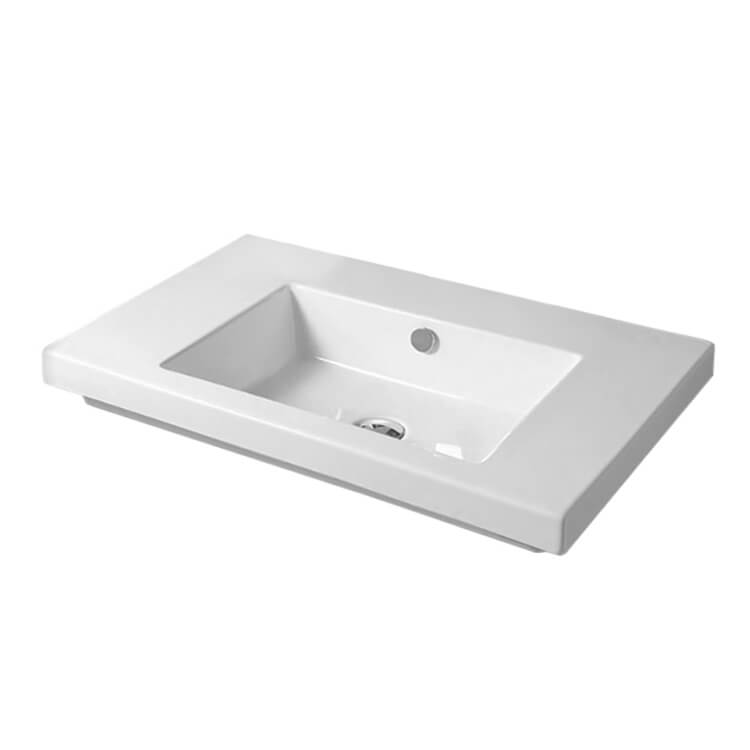 white bathroom sink
