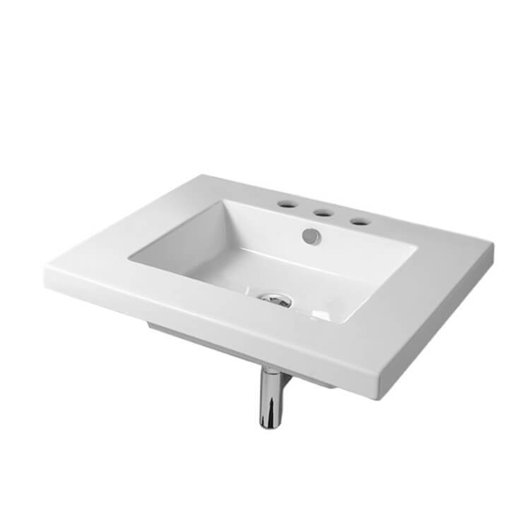 white bathroom sink