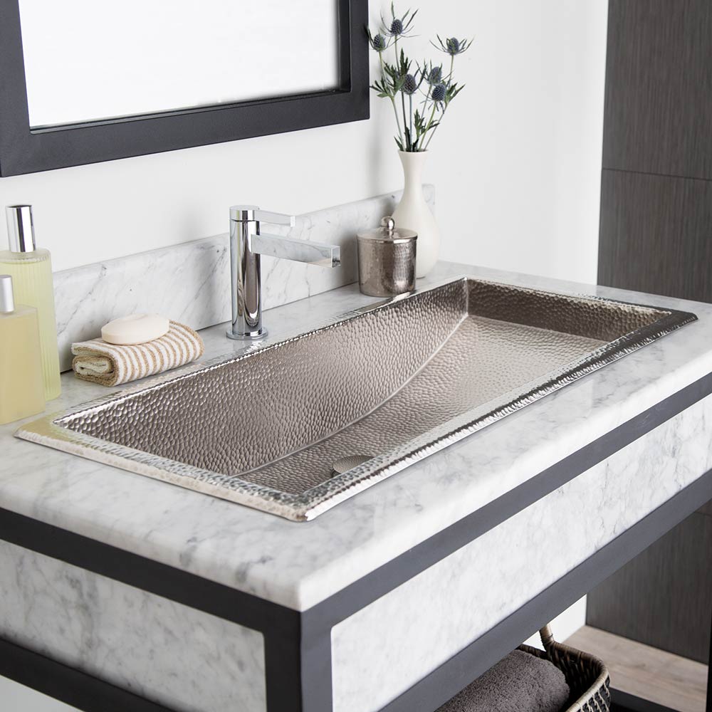 brushed nickel sink
