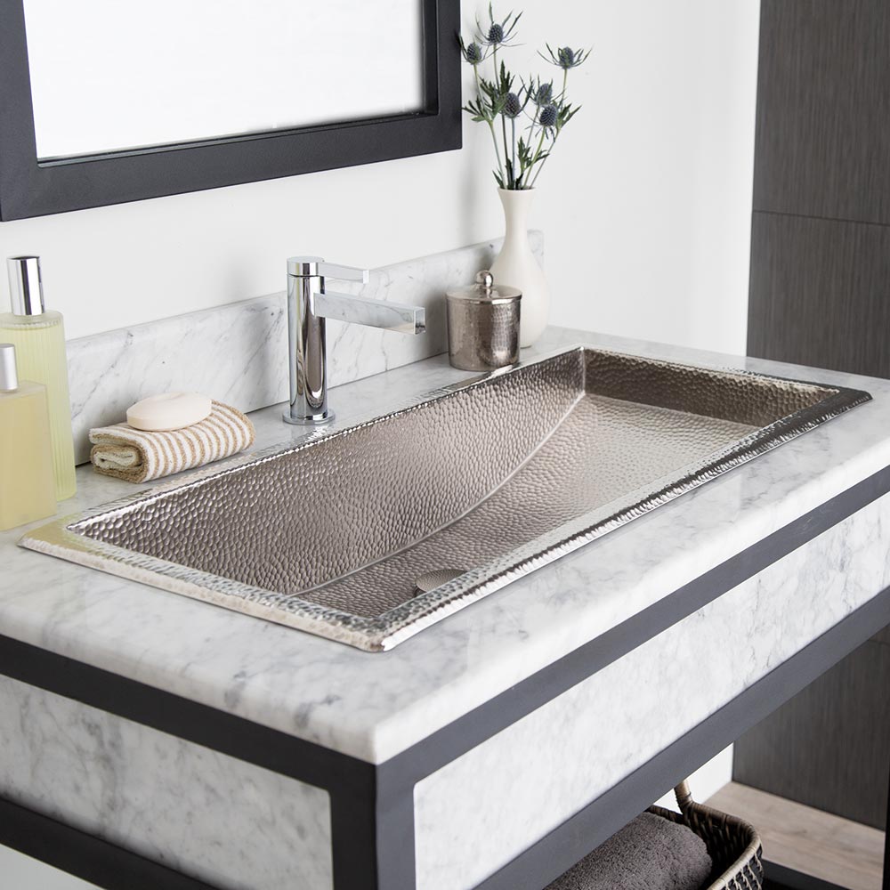 brushed nickel sink