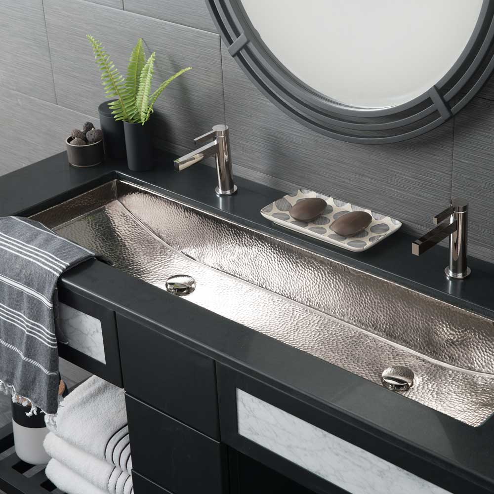 polished nickel sink