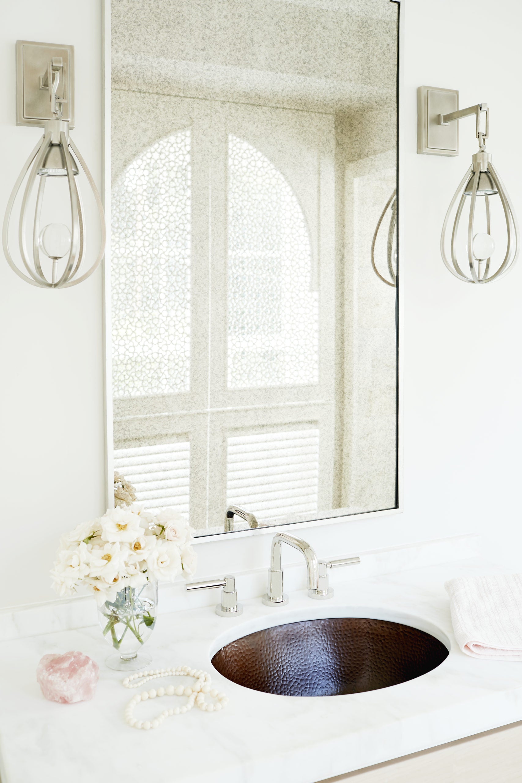 aged copper hammered sink