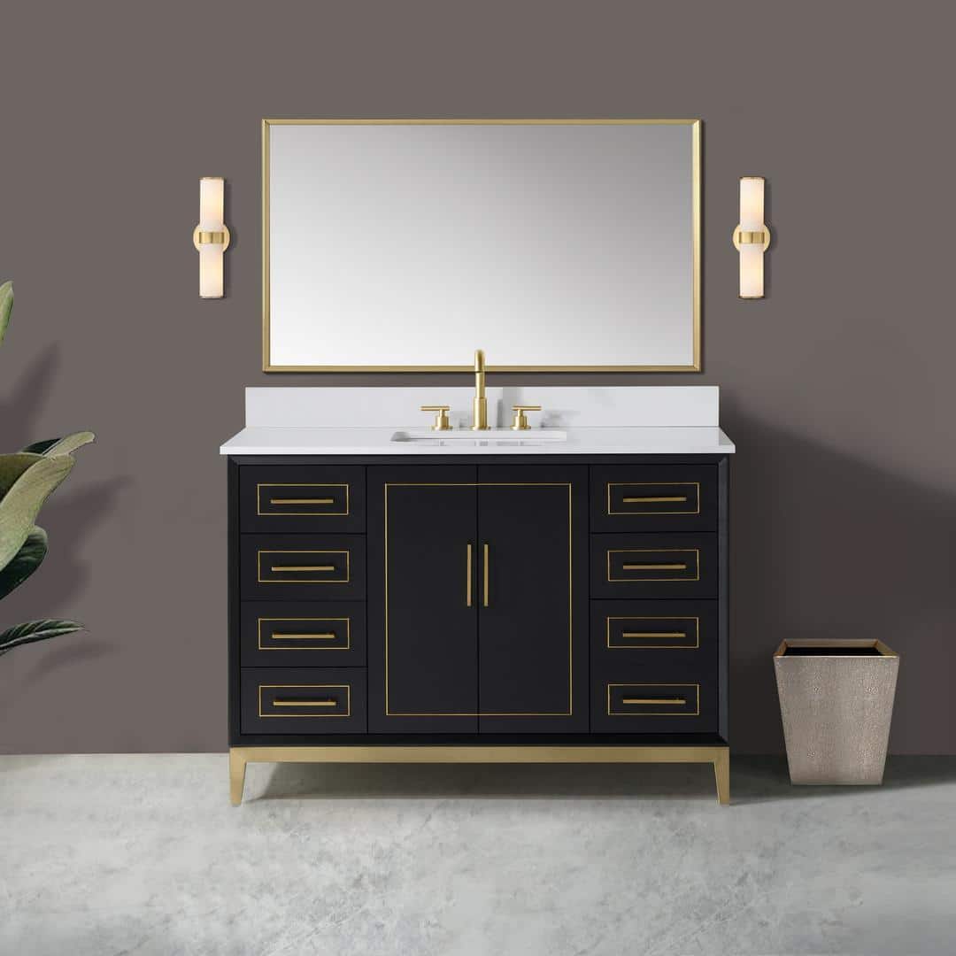 white quartz vanity