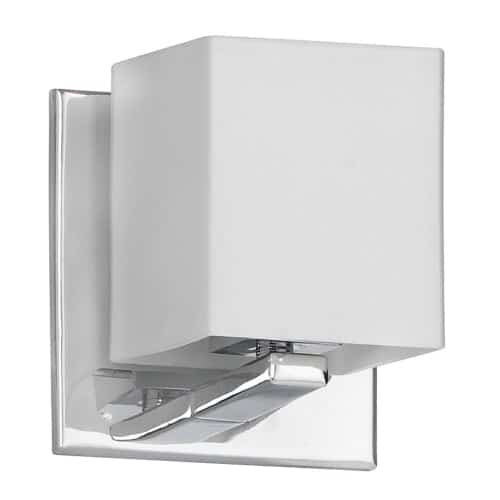 polished chrome frosted white glass wall mount
